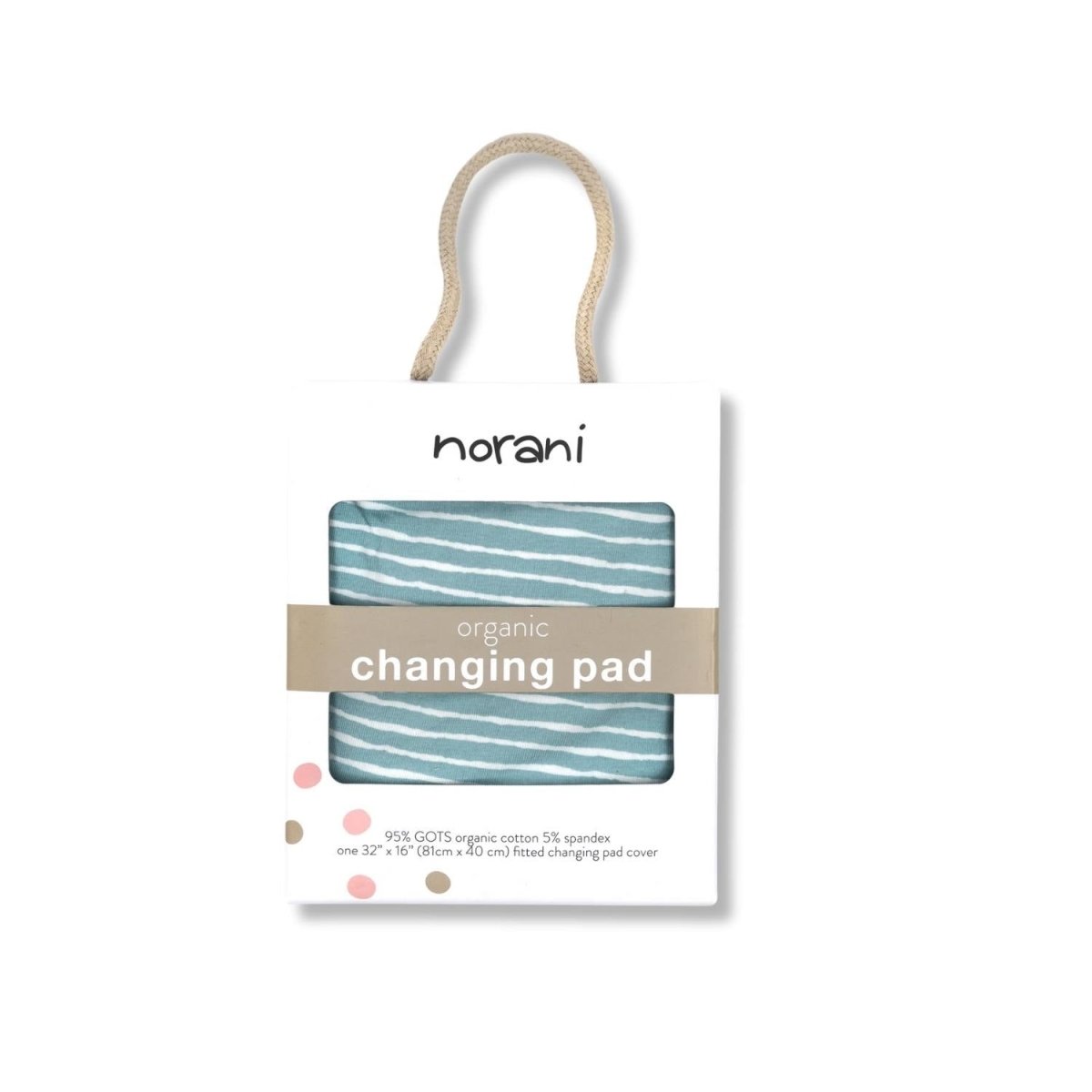 Norani Baby Organic Changing Pad Cover Green Stripes Nursery For Baby - Everetts Place Boutique -