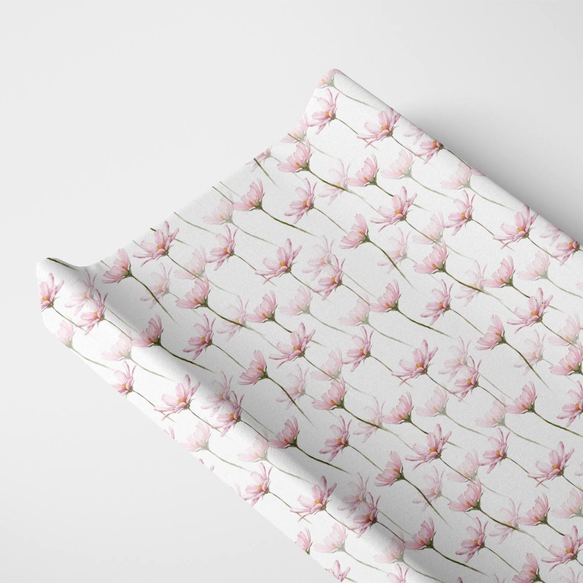 Organic Changing Pad Cover Pink Petals for Baby Nursery - Everetts Place Boutique -