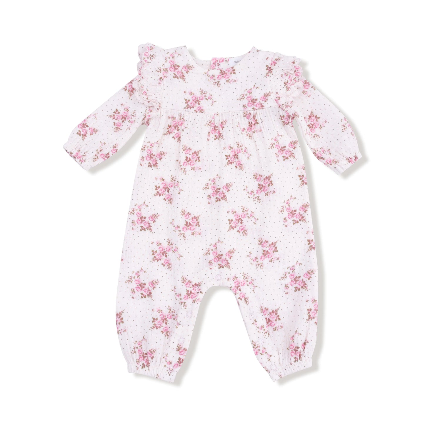 Angel Dear Organic Cotton Muslin Petal Ruffle Long Sleeve Romper - Apparel & Accessories > Clothing > Baby & Toddler Clothing > Baby One-Pieces 935