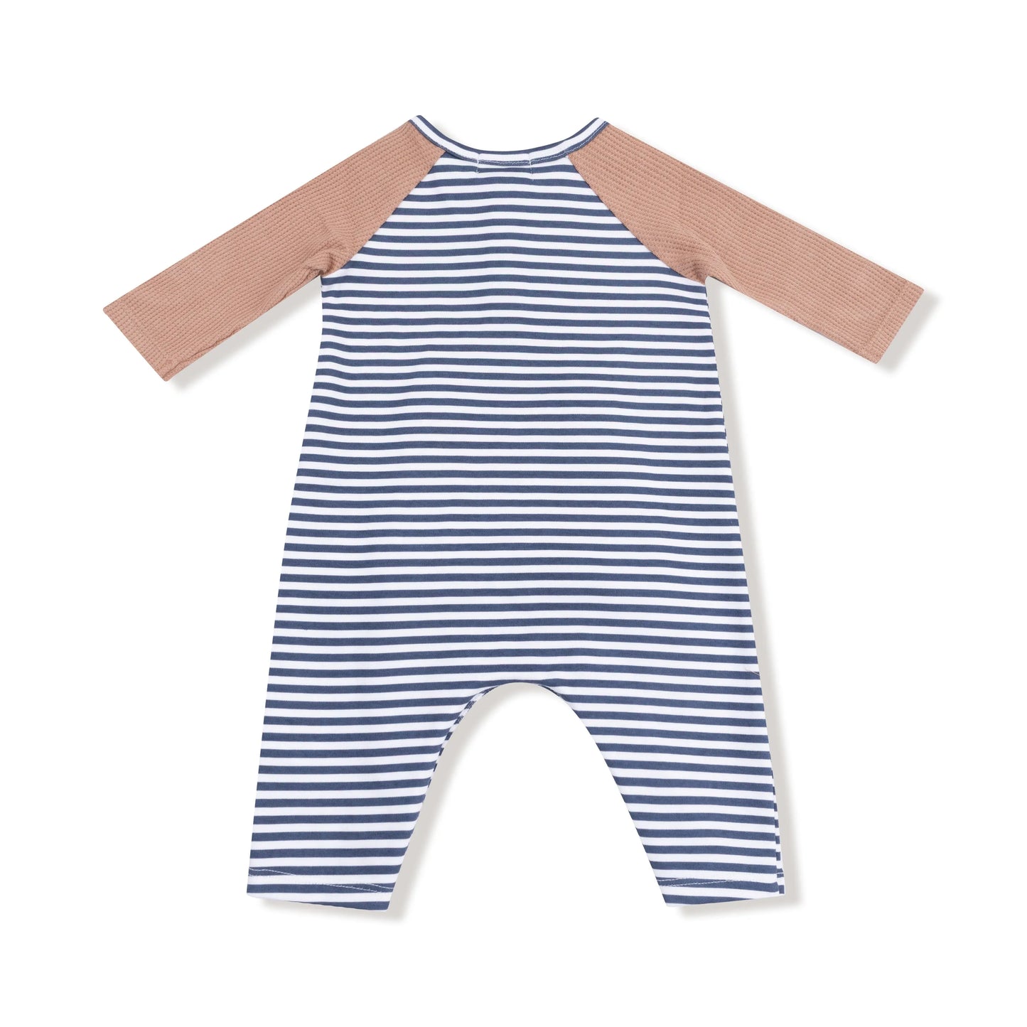 Organic Cotton Raglan Henley Romper With Football Pocket Angel Dear Everetts Place: Online Boutique