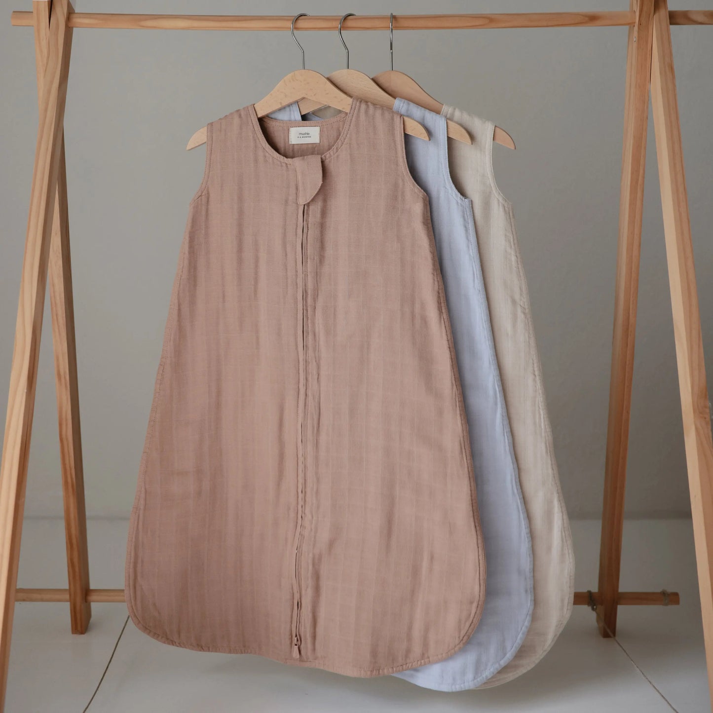 Organic Cotton Sleep Bag for Babies Lightweight Breathable Muslin Design with Two-Way Zipper Sleeveless Full Body Coverage Mushie Everetts Place: Online Boutique