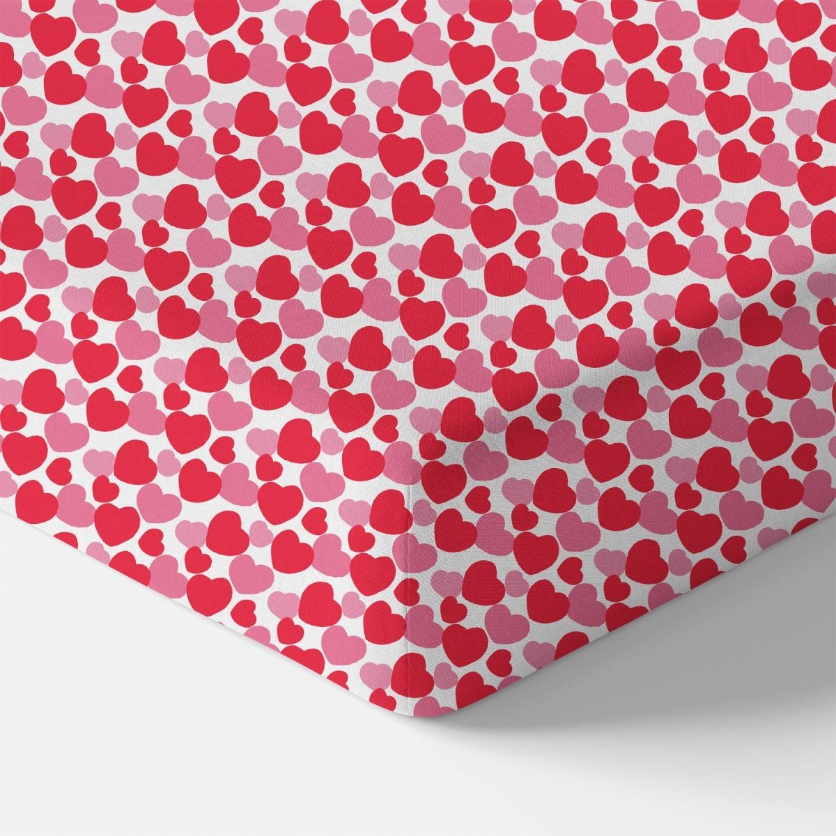 Norani Baby Organic Crib Sheet Red and Pink Hearts Norani Baby - Everetts Place Boutique -