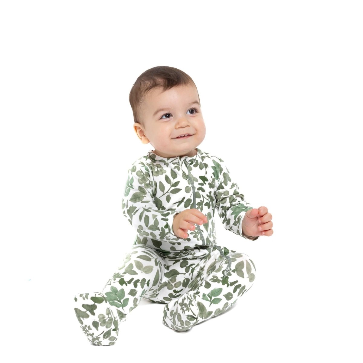 Norani Baby Organic Footie Green Leaves Newborn Bodysuit Collection - Everetts Place Boutique -