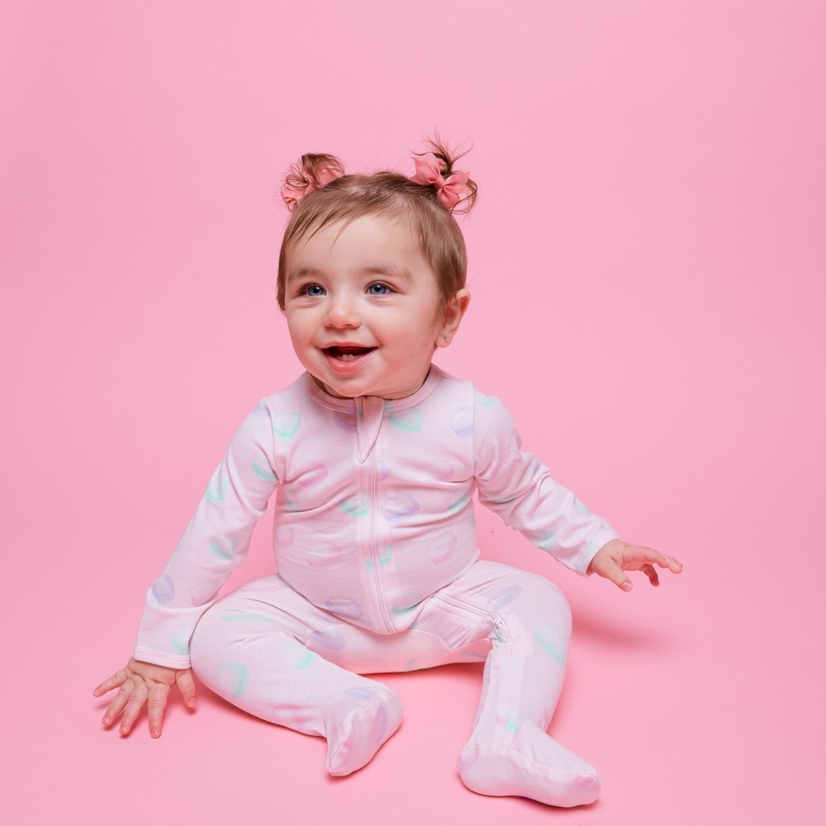 Norani Baby Organic Footie Macarons Baby Onesie Norani Baby Deluxe - Everetts Place Boutique -