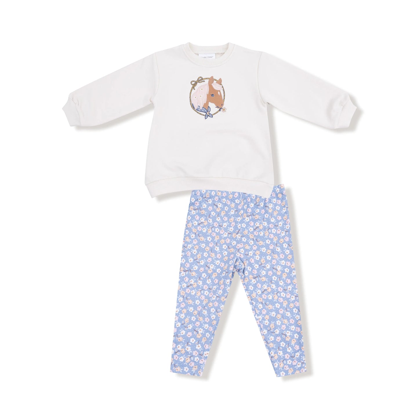 Angel Dear Oversized Puff Sleeve Sweatshirt And Legging Set Horse Head - Apparel & Accessories > Clothing > Baby & Toddler Clothing > Baby & Toddler Outfits 814A