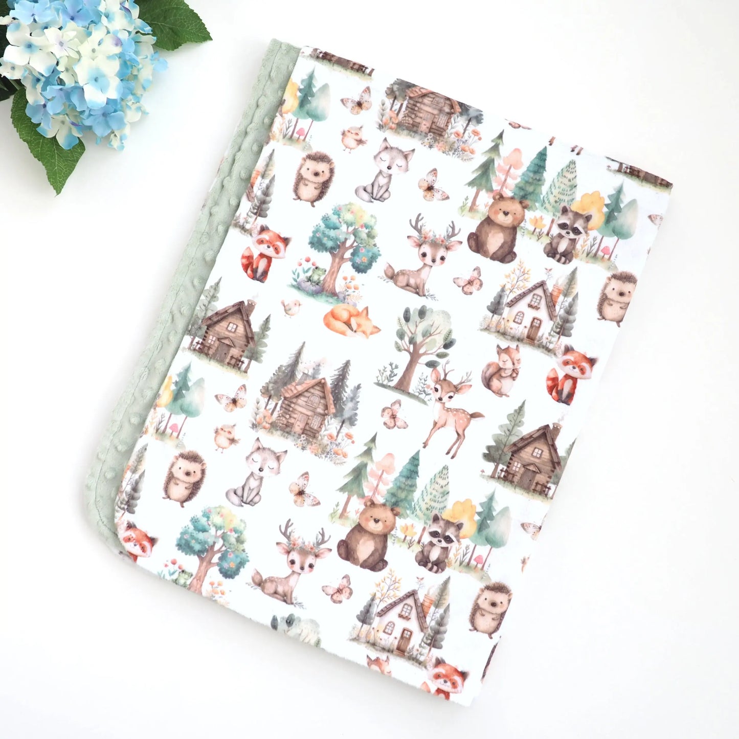 Baby & Toddler Minky Blanket - Woodsy Woodland Honey Lemonade