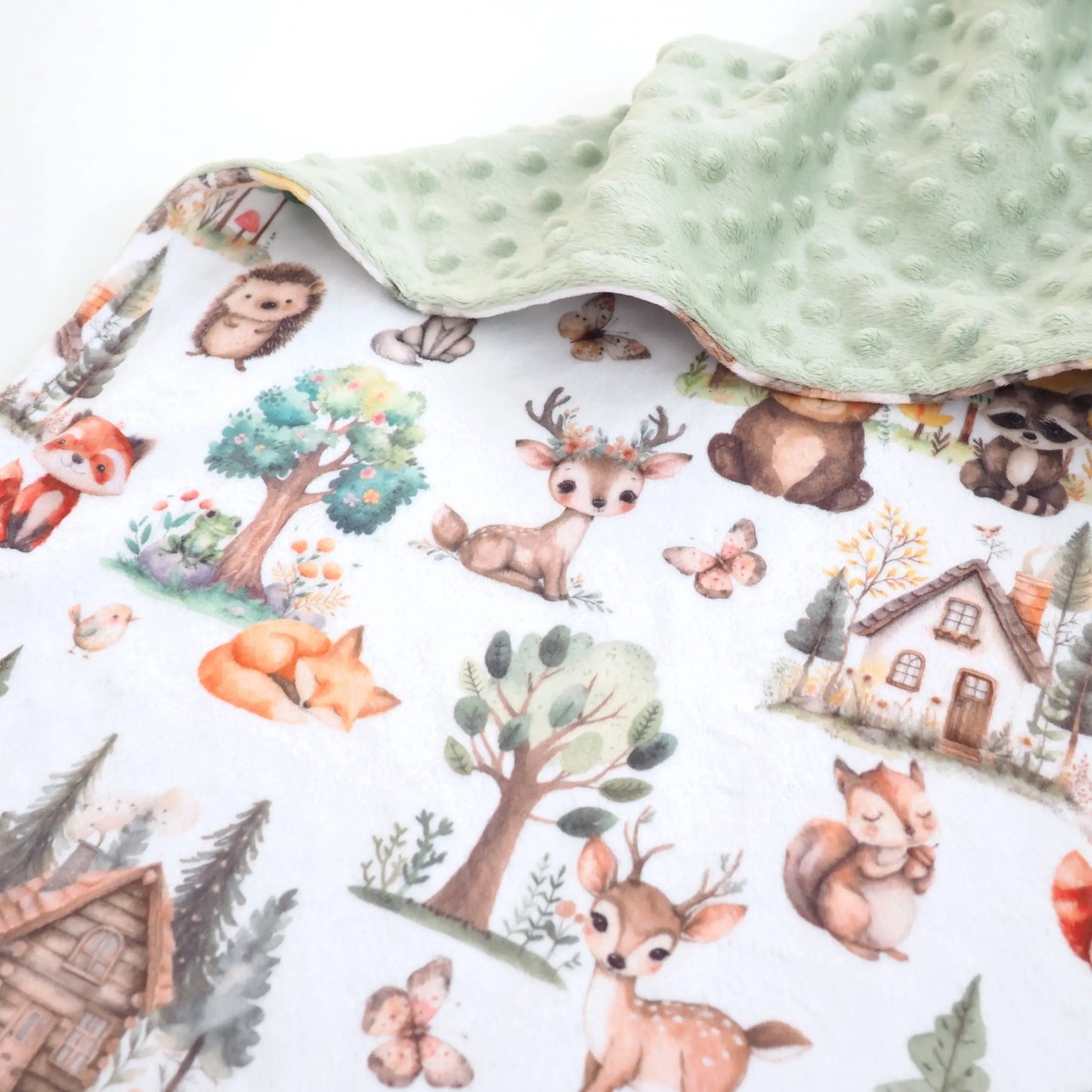 Baby & Toddler Minky Blanket - Woodsy Woodland Honey Lemonade