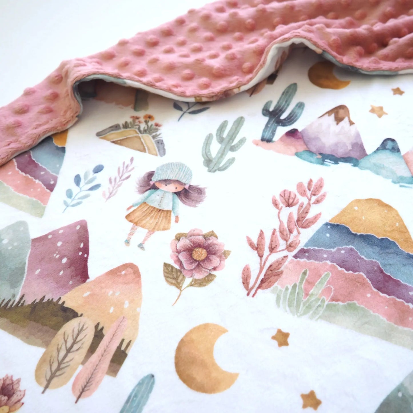 Baby Minky Blanket Dreamland Boho Design Soft Plush Fabric Honey Lemonade