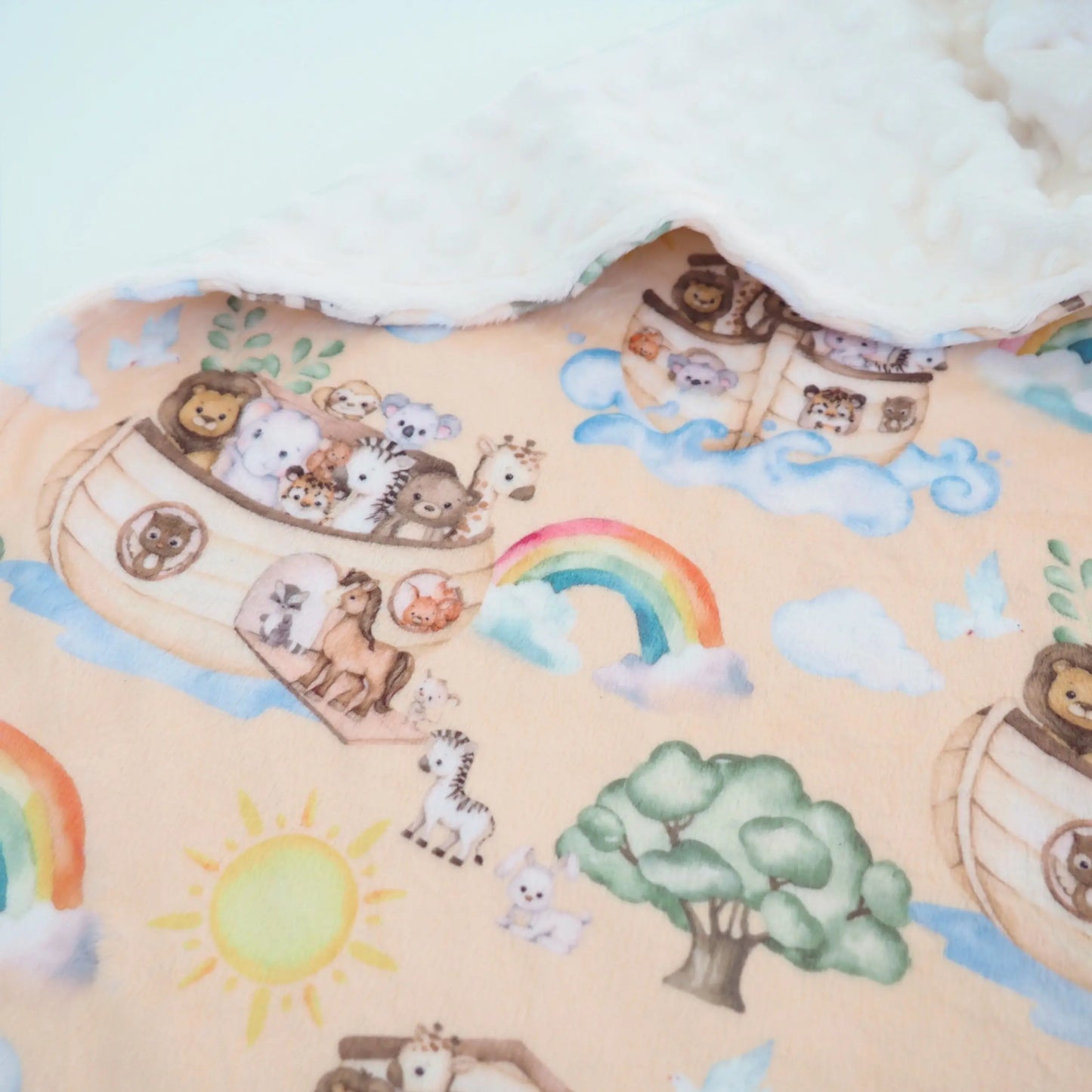 Baby & Toddler Minky Blanket - Noah's Ark Honey Lemonade