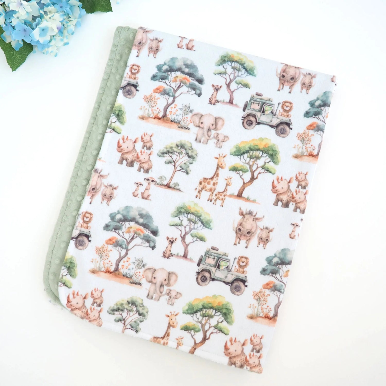 Honey Lemonade Premium Minky Baby Blanket with Safari Adventure Print for Sensory Play - Baby & Toddler > Swaddling & Receiving Blankets > Receiving Blankets