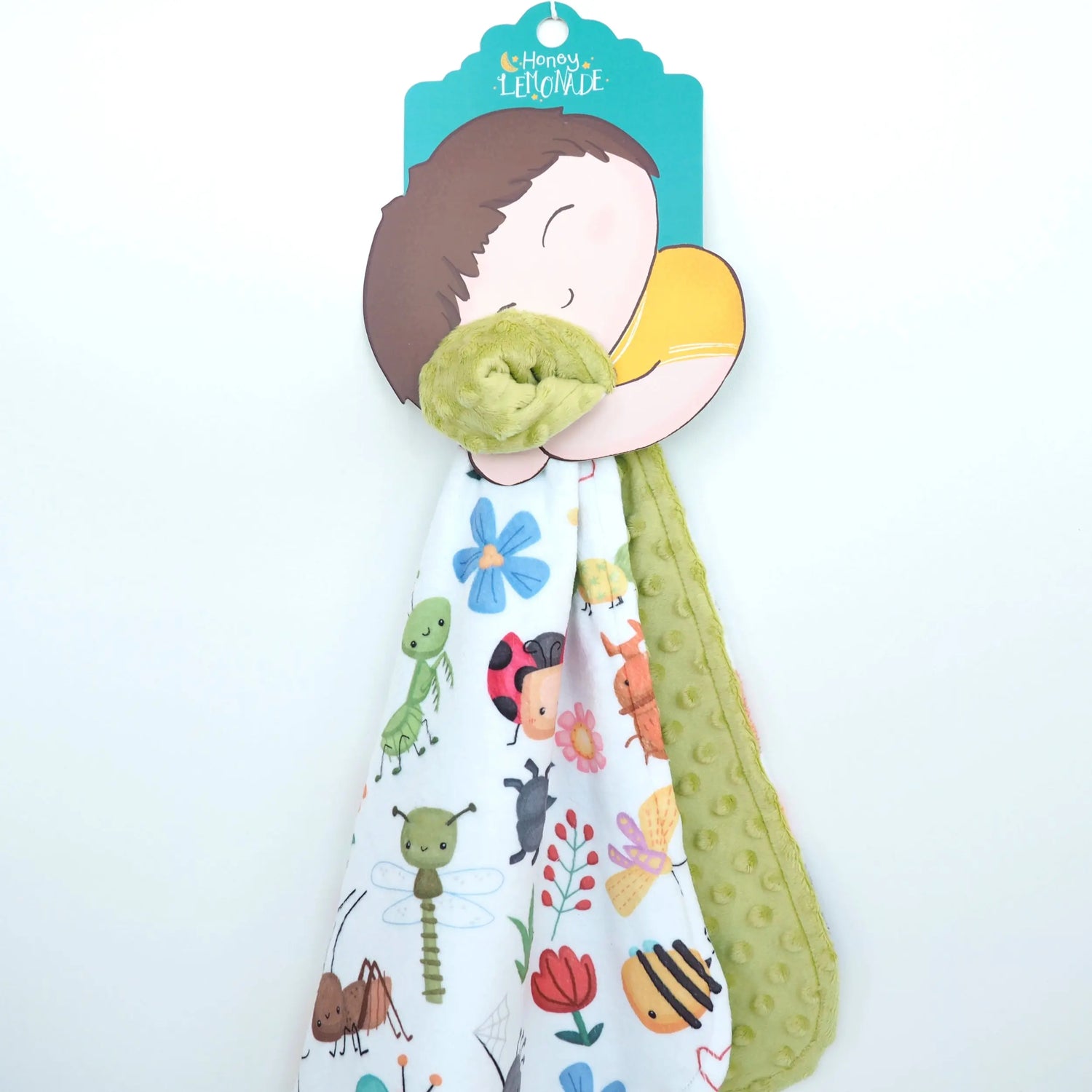 Honey Lemonade Mini Minky Blanket with Bug Buddies Design for Toddlers on the Go - Baby & Toddler > Swaddling & Receiving Blankets > Receiving Blankets