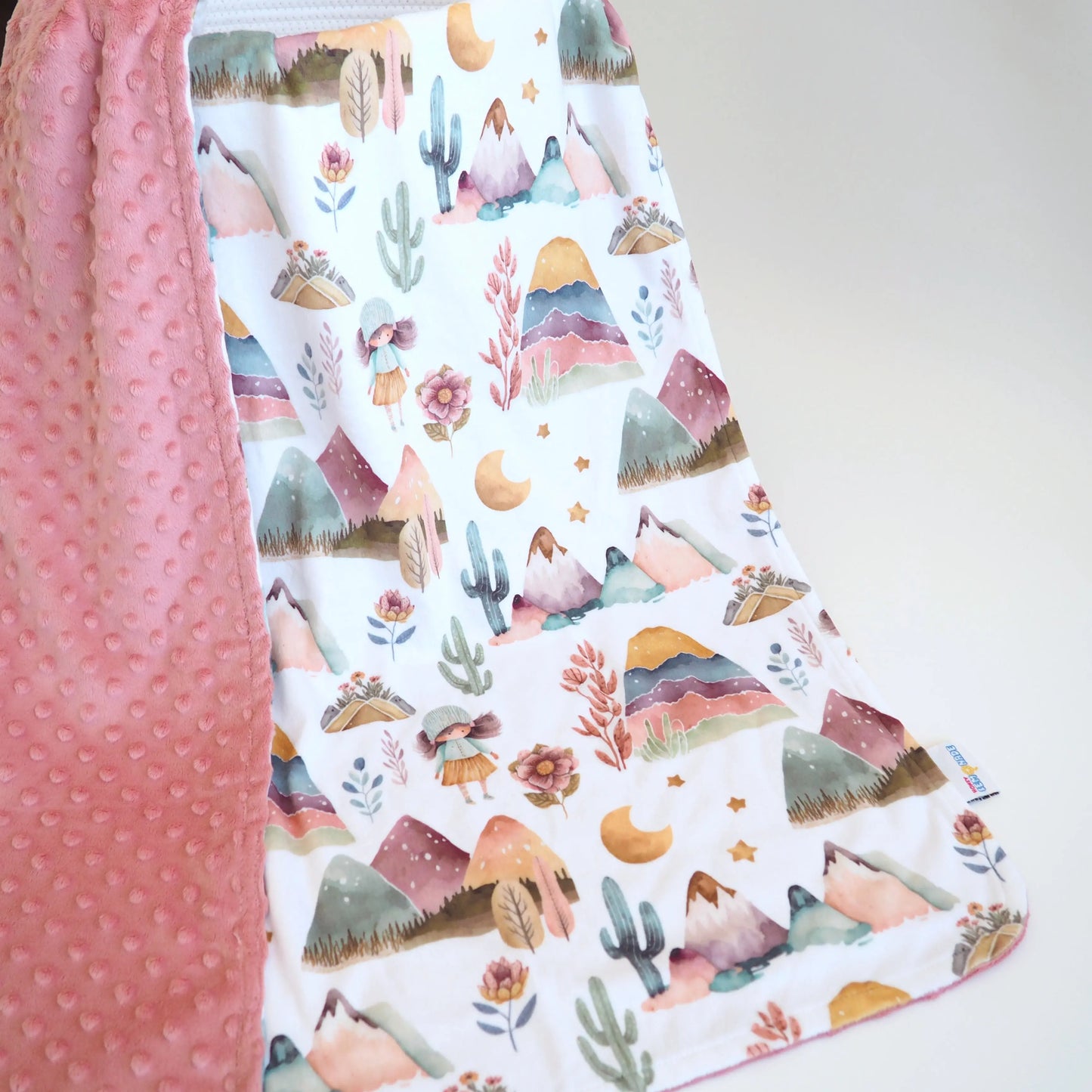 Baby Minky Blanket Dreamland Boho Design Soft Plush Fabric Honey Lemonade