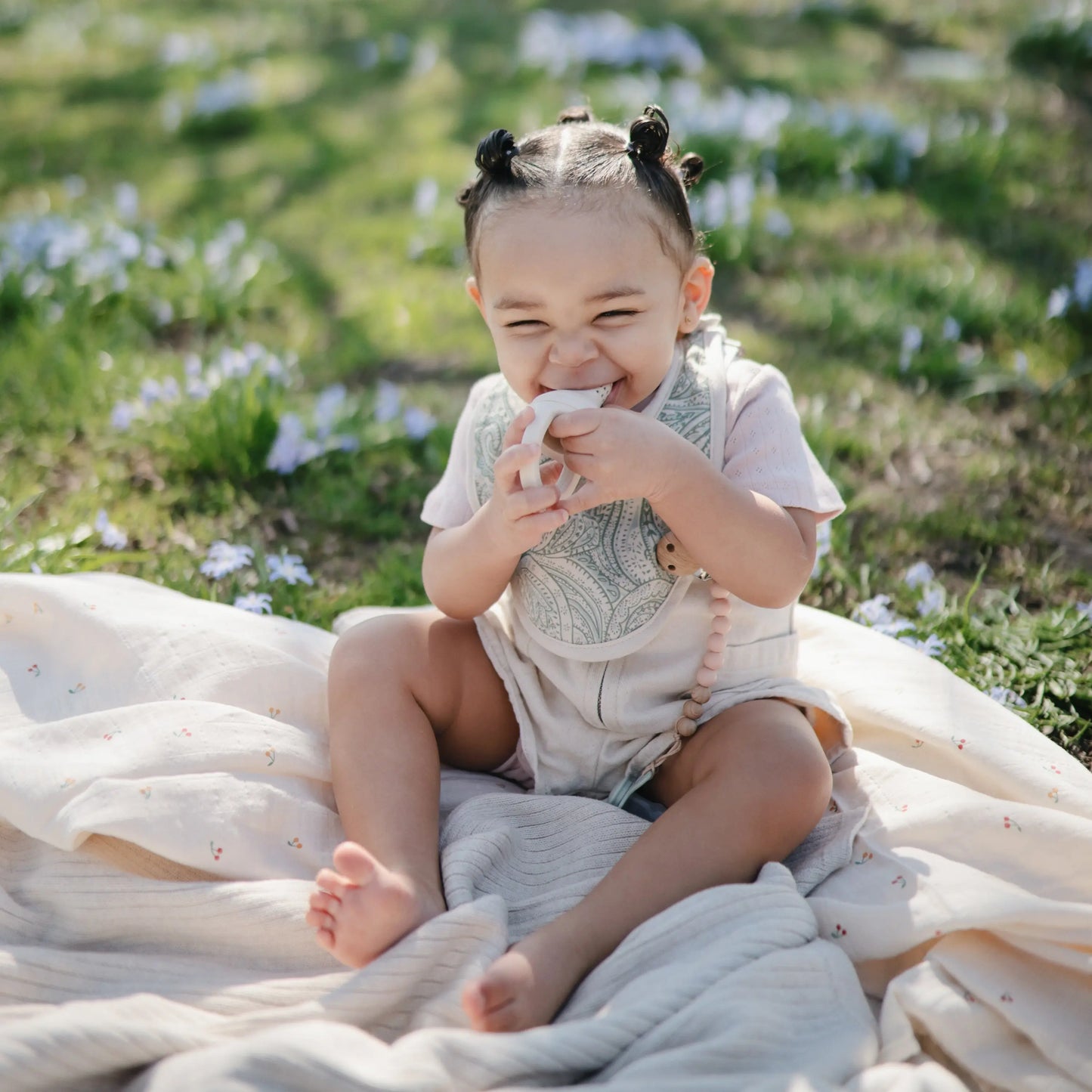 Muslin Bibs for Babies with Dual Snap Closure - Soft and Absorbent Multi-Layered Design Mushie