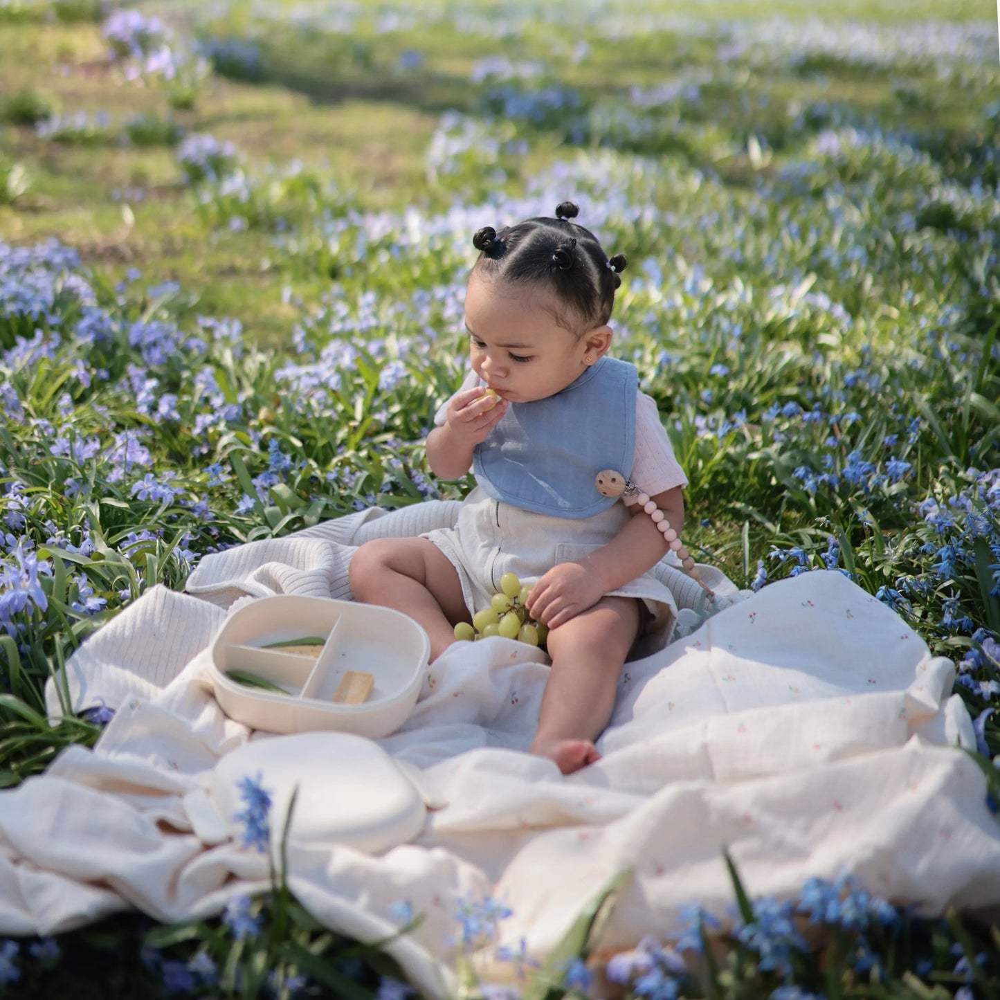 Muslin Bibs for Babies with Dual Snap Closure - Soft and Absorbent Multi-Layered Design Mushie