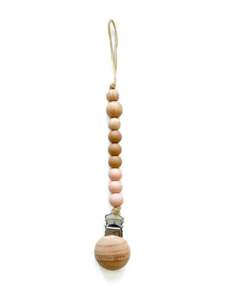 Pacifier Clip Harper (Camel & Blush) Harp Angel Boutique
