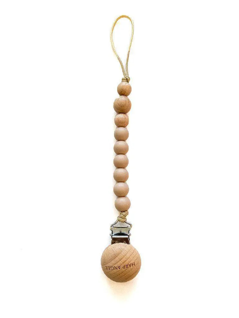 Pacifier Clip Harper (Tan) Harp Angel Boutique