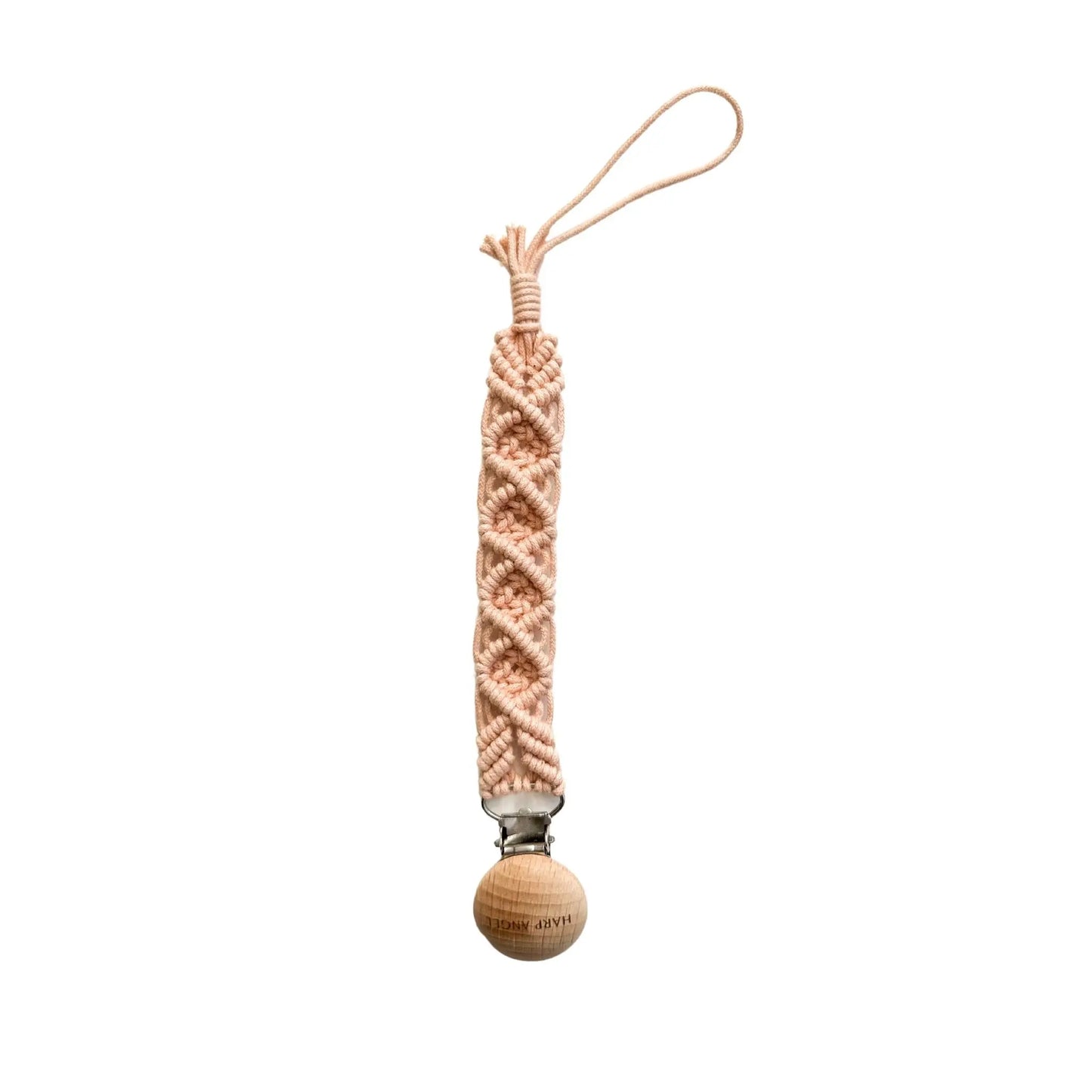 Pacifier Clip Macrame - Blush Harp Angel Boutique