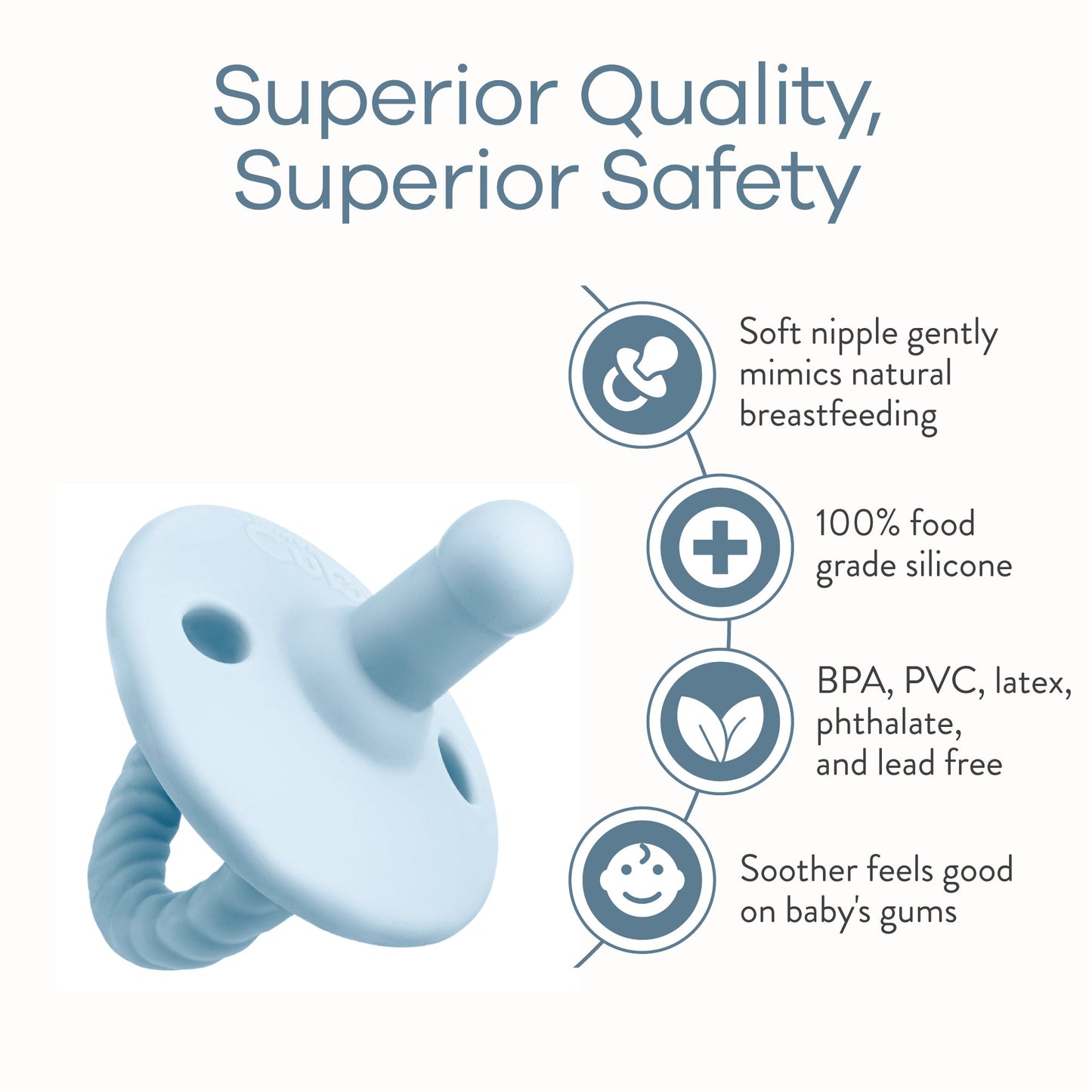 Sky Blue Pacifiers 4 Pack Silicone BPA Free For Babies Comfy Cubs Everetts Place: Online Boutique