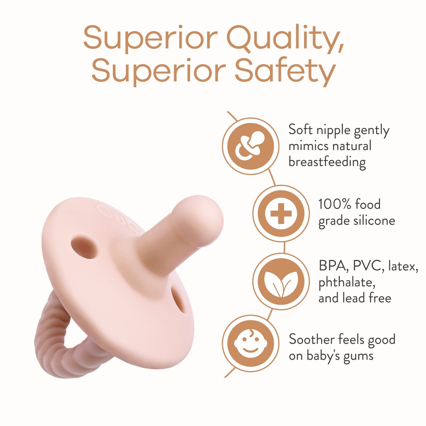 Pacifier Set Pink Blush 4 Pack Baby Silicone BPA Free Comfy Cubs Everetts Place: Online Boutique