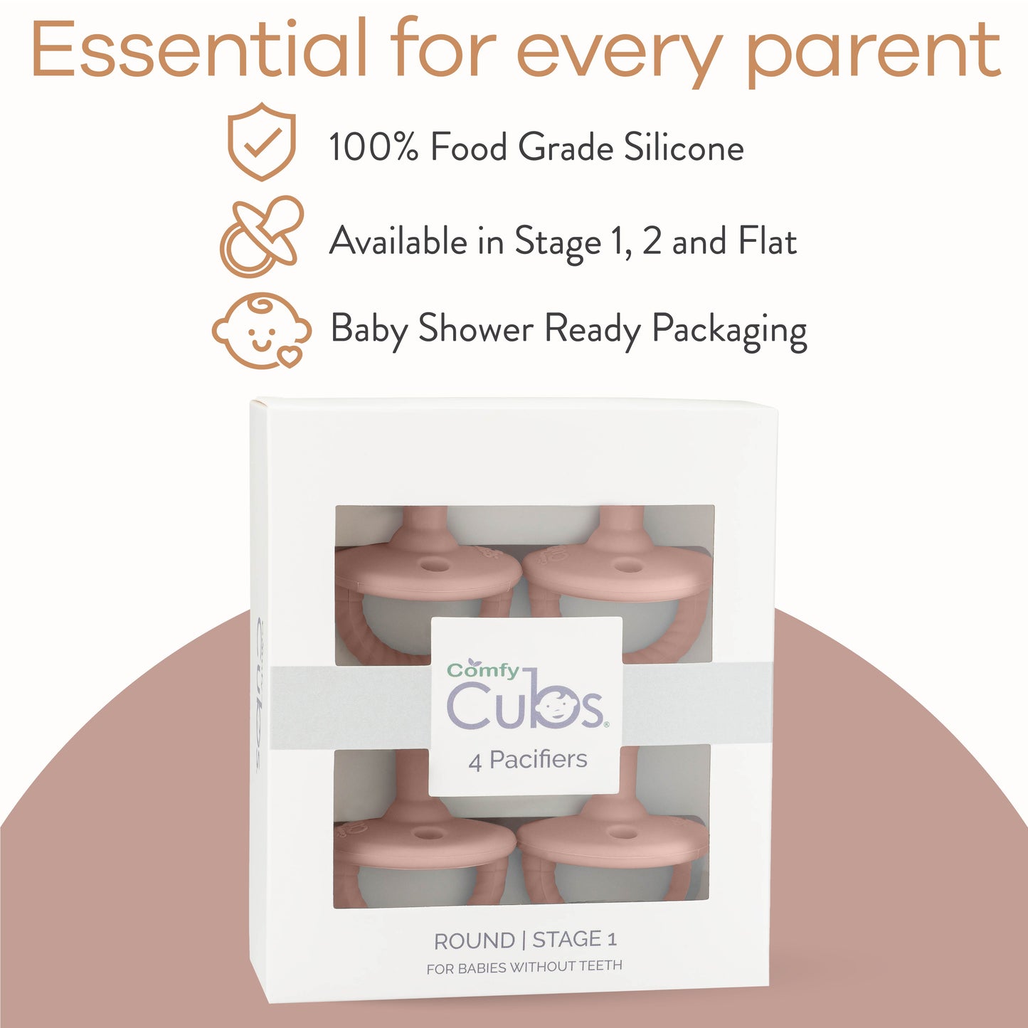 Pacifier Set Pink Blush 4 Pack Baby Silicone BPA Free Comfy Cubs Everetts Place: Online Boutique