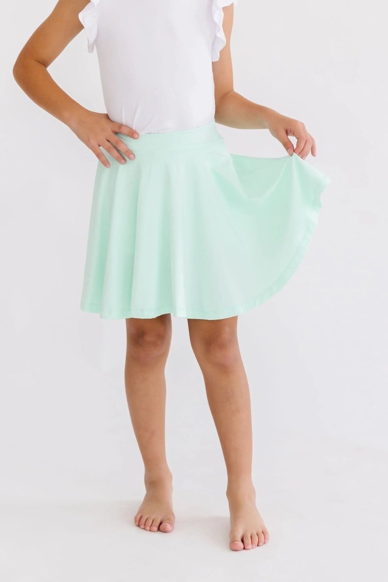 Mila & Rose ® Pastel Green Twirl Skort With Attached Shorts For Girls - Everetts Place Boutique -