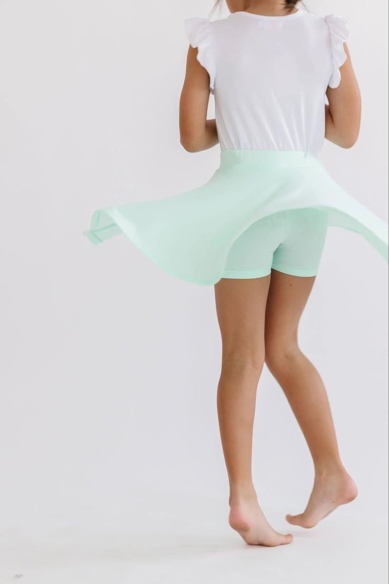 Mila & Rose ® Pastel Green Twirl Skort With Attached Shorts For Girls - Everetts Place Boutique -