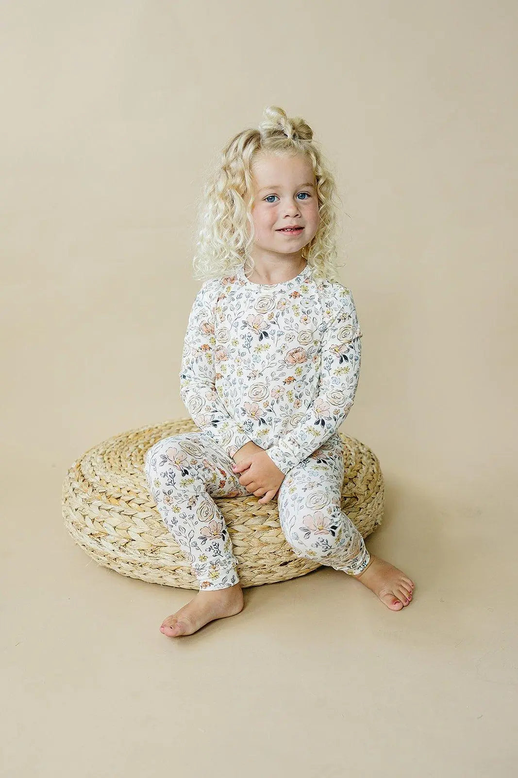 Pastel Petals Modal Pajamas 2pc Soft Breathable Nightwear Little Joy Co. Everetts Place: Online Boutique