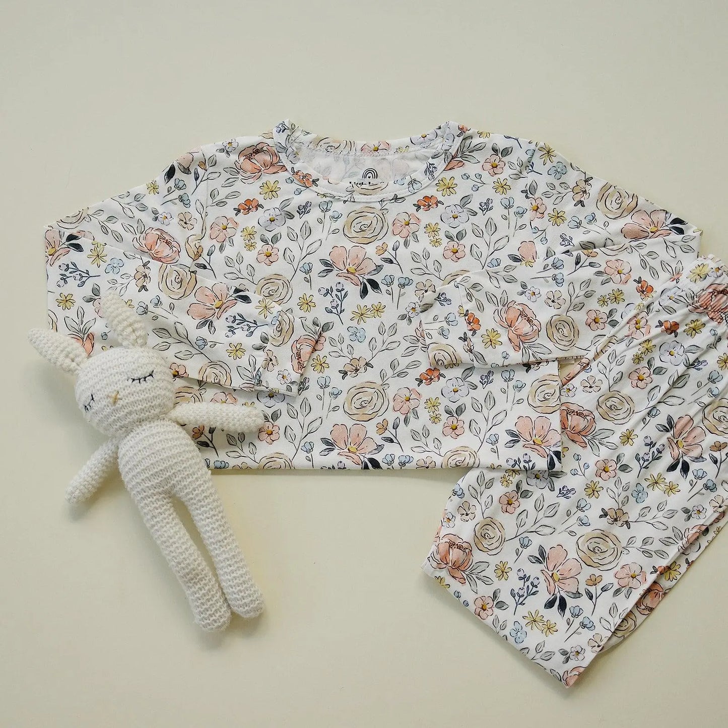 Pastel Petals Modal Pajamas 2pc Soft Breathable Nightwear Little Joy Co. Everetts Place: Online Boutique