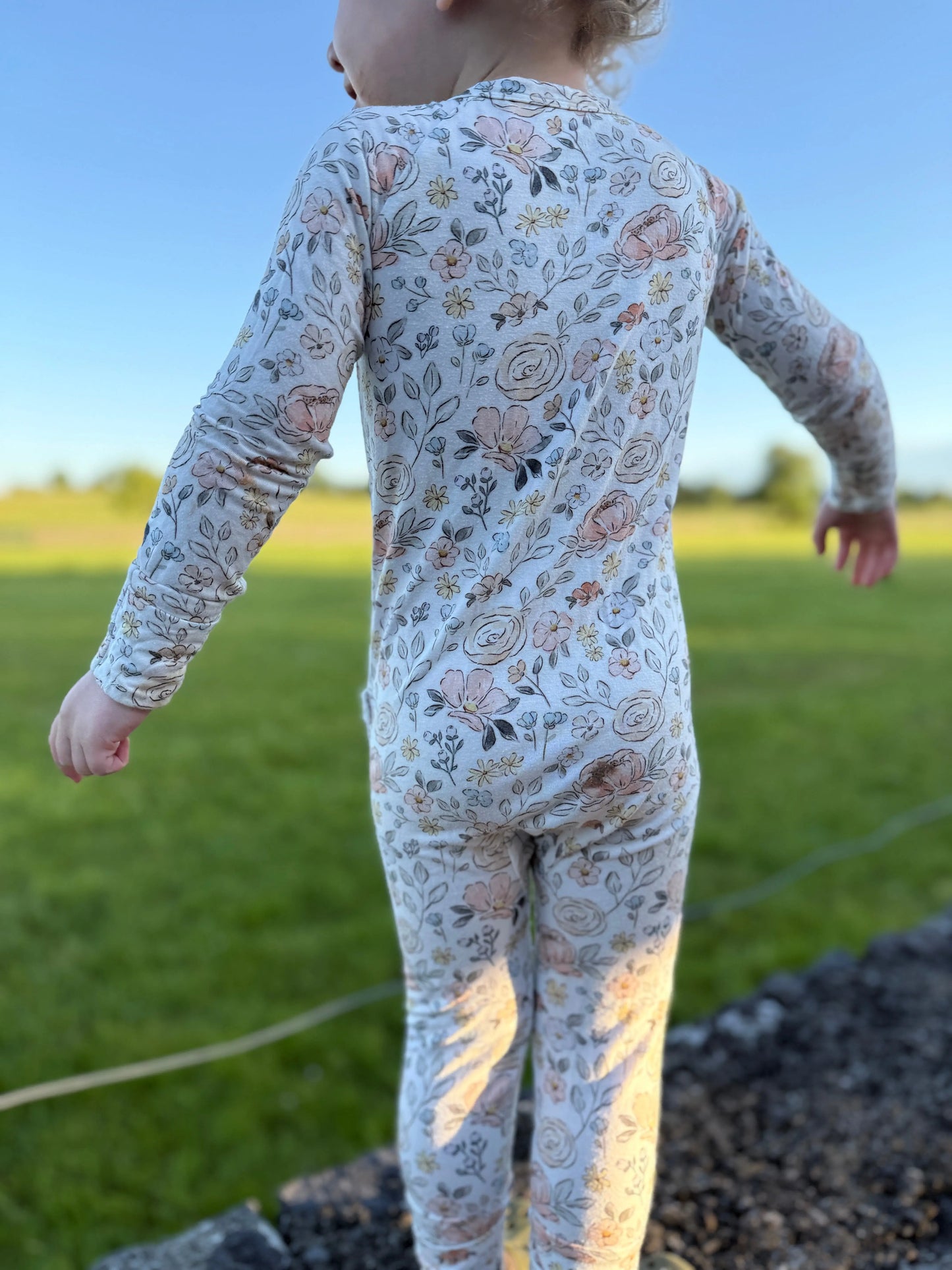 Pastel Petals Modal Zippy Romper For Baby With Feet Little Joy Co. Everetts Place: Online Boutique