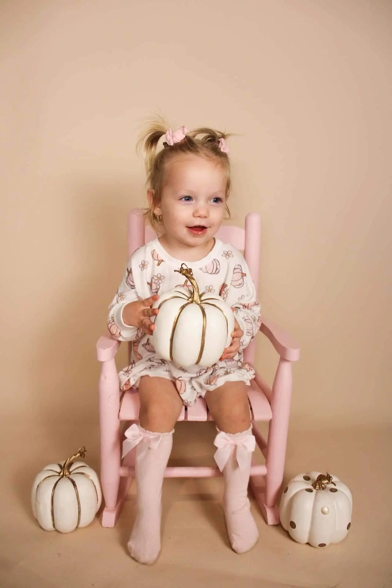 Pastel Pumpkins Bamboo Bubble Romper For Newborns Toddlers Little Joy Co. Everetts Place: Online Boutique