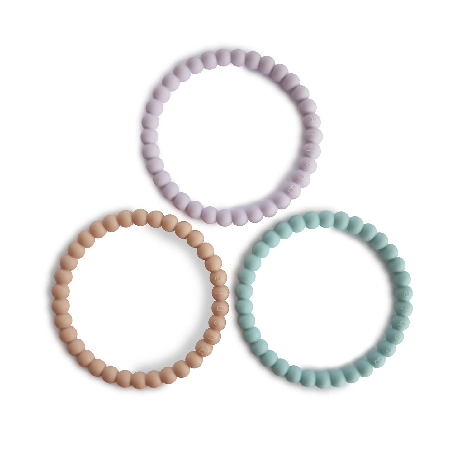 Pearl Teether Bracelet for Babies Non-Toxic Food-Grade Silicone Easy Grip Soothing Accessory Mushie Everetts Place: Online Boutique 12.99