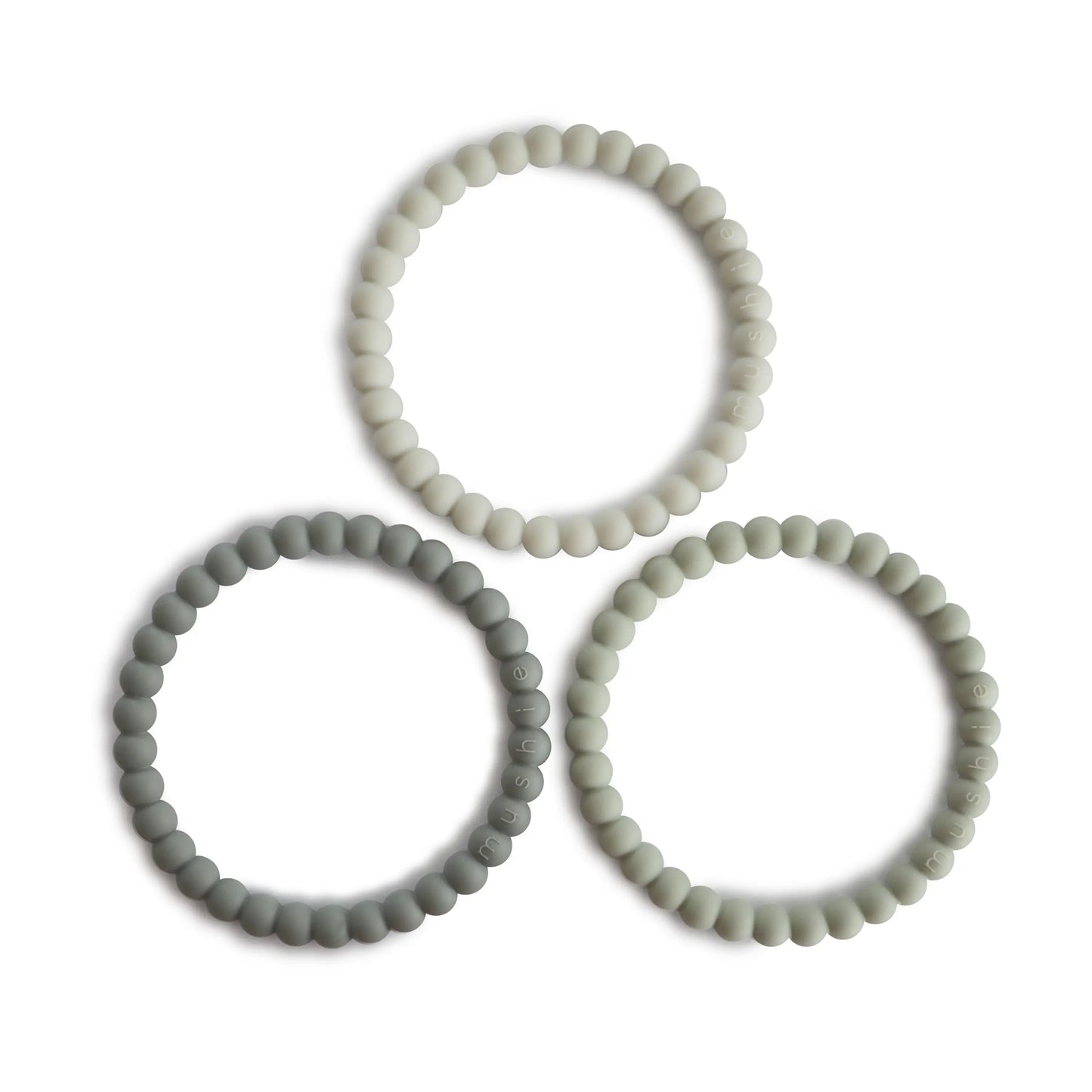 Pearl Teether Bracelet for Babies Non-Toxic Food-Grade Silicone Easy Grip Soothing Accessory Mushie Everetts Place: Online Boutique 12.99