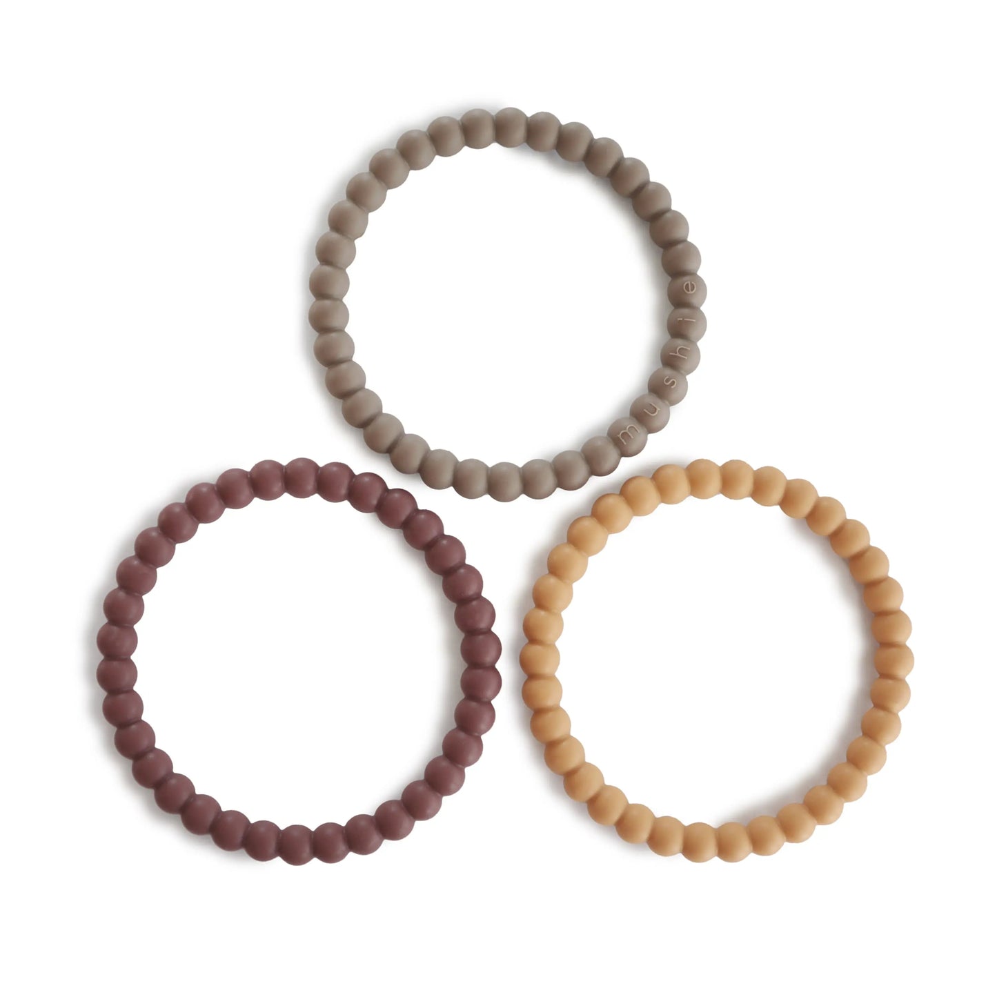 Pearl Teether Bracelet for Babies Non-Toxic Food-Grade Silicone Easy Grip Soothing Accessory Mushie Everetts Place: Online Boutique 12.99