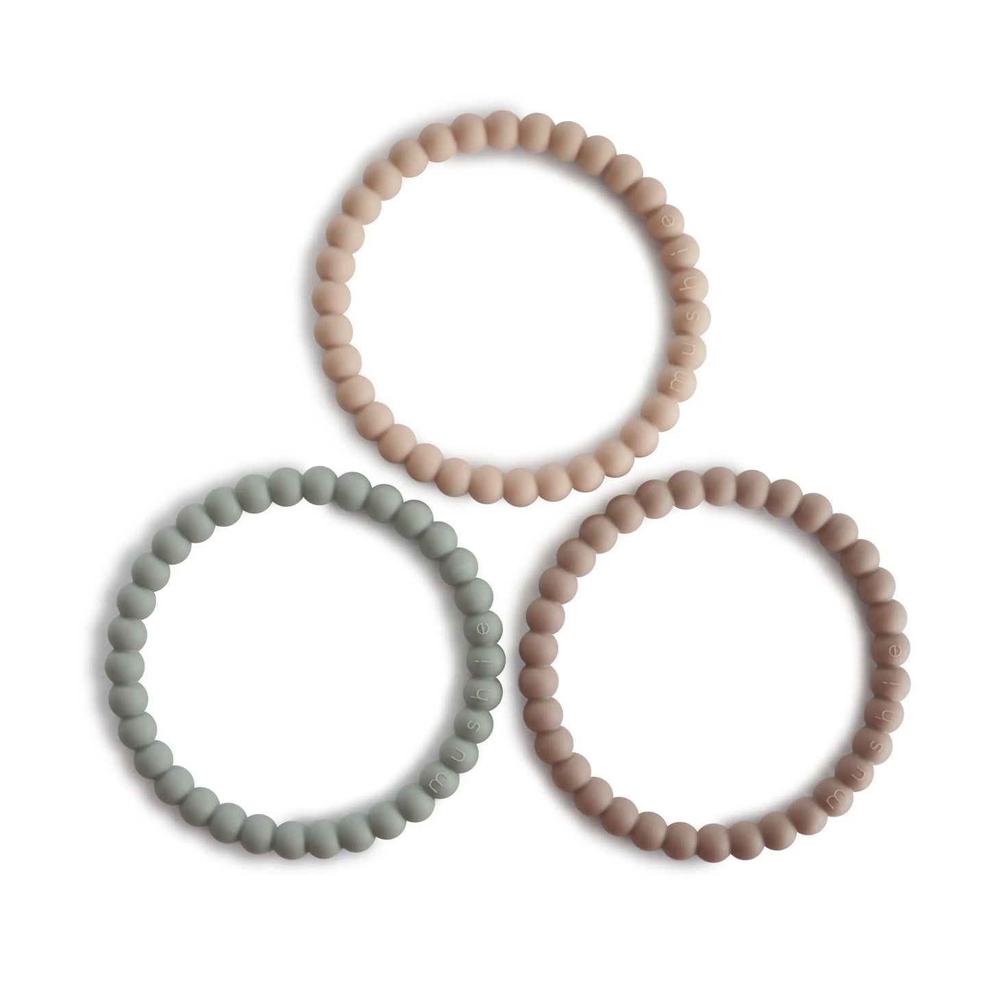 Pearl Teether Bracelet for Babies Non-Toxic Food-Grade Silicone Easy Grip Soothing Accessory Mushie Everetts Place: Online Boutique 12.99