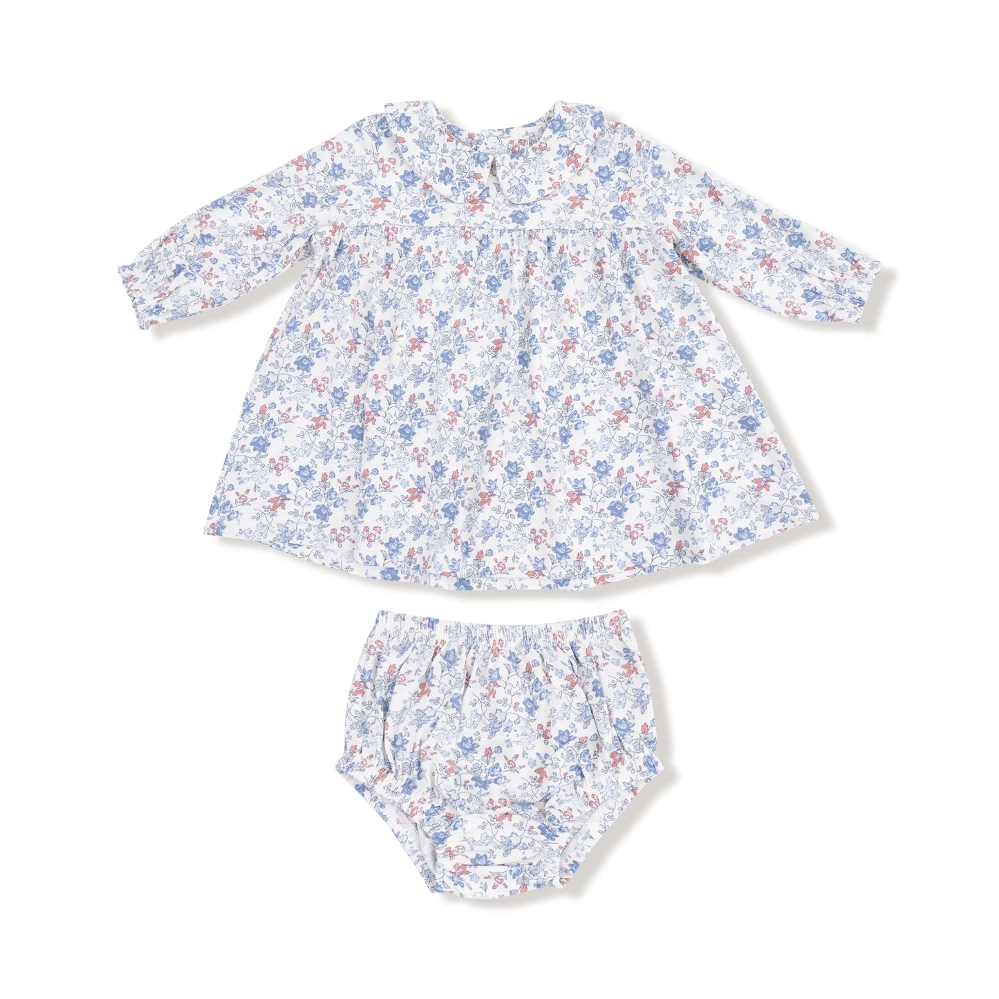 Peter Pan Collar Long Sleeve Dress With Diaper Cover Angel Dear Everetts Place: Online Boutique