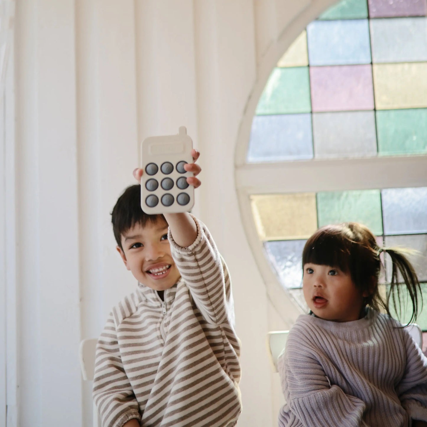 Phone Press Toy for Sensory Exploration and Fine Motor Skill Development Mushie Everetts Place: Online Boutique
