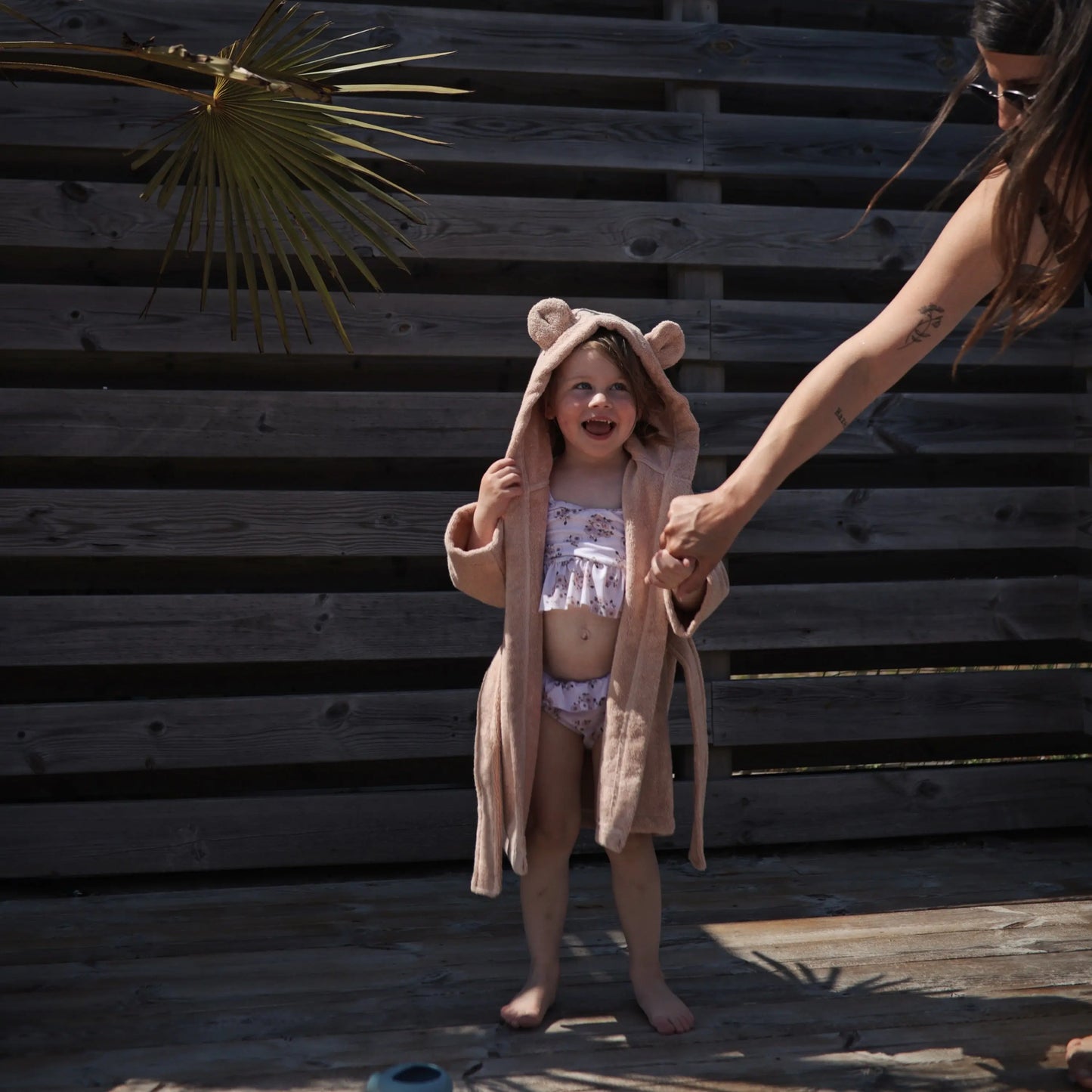 Organic Cotton Bear Robe for Kids with Cute Hood and Ears Mushie