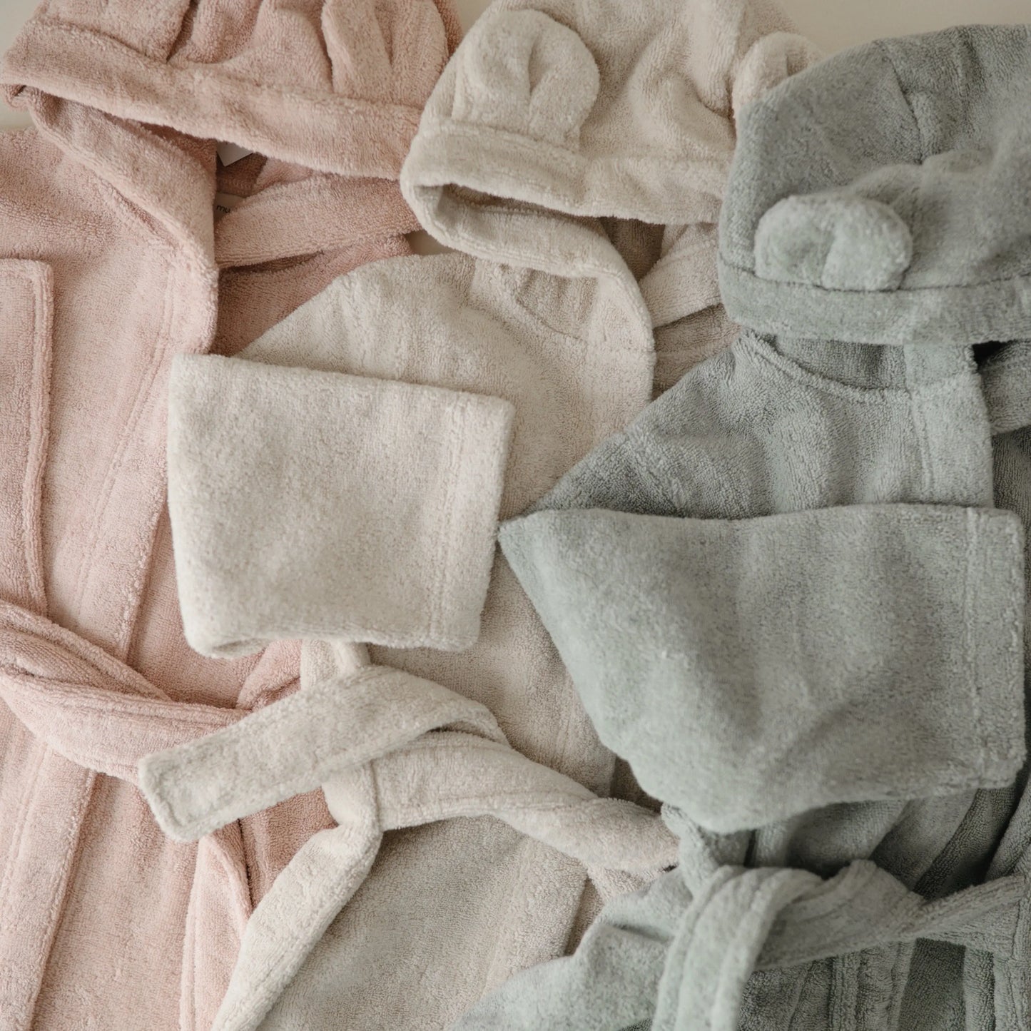 Organic Cotton Bear Robe for Kids with Cute Hood and Ears Mushie