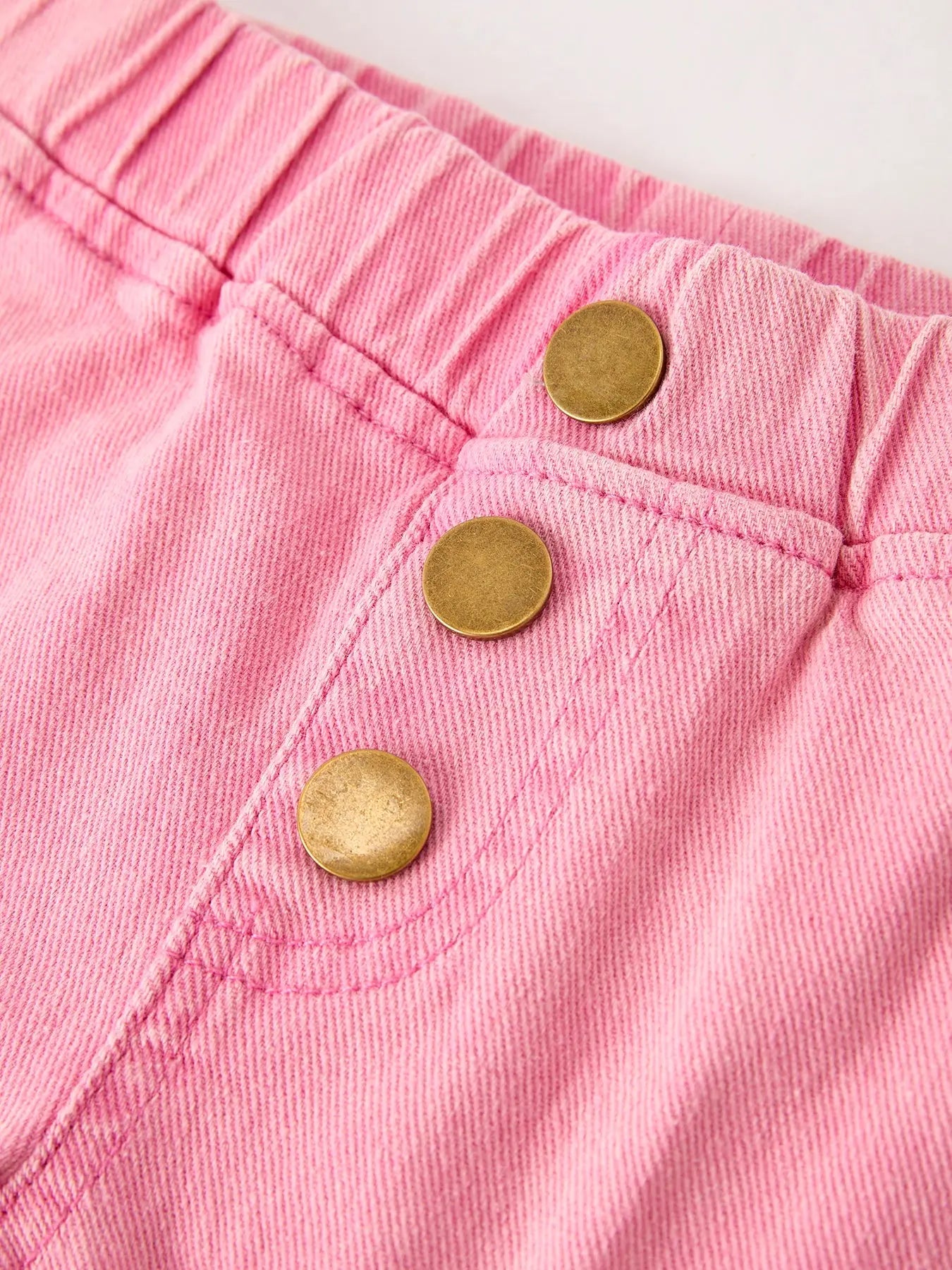 Pink Bell Bottom Jeans with Frayed Hem and Cargo Pockets Rylee Faith Designs Everetts Place: Online Boutique