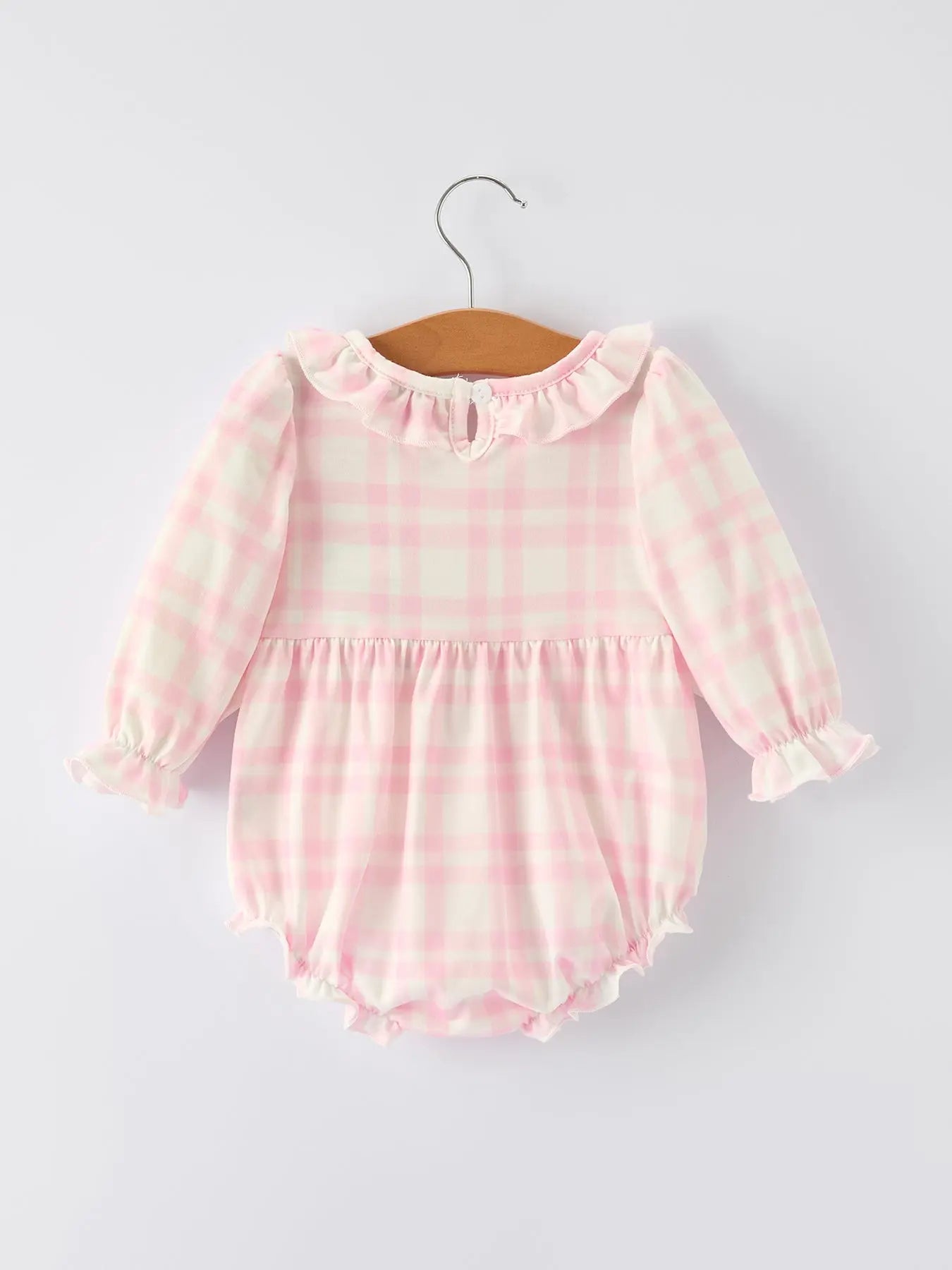 Pink Christmas Bow Plaid Baby Romper Soft And Comfortable Rylee Faith Designs Everetts Place: Online Boutique
