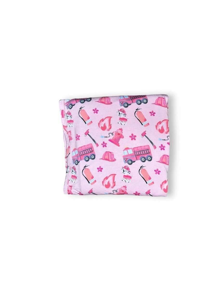 Miller & Co. Pink Firefighter, Bamboo Spandex Swaddle - Everetts Place Boutique -