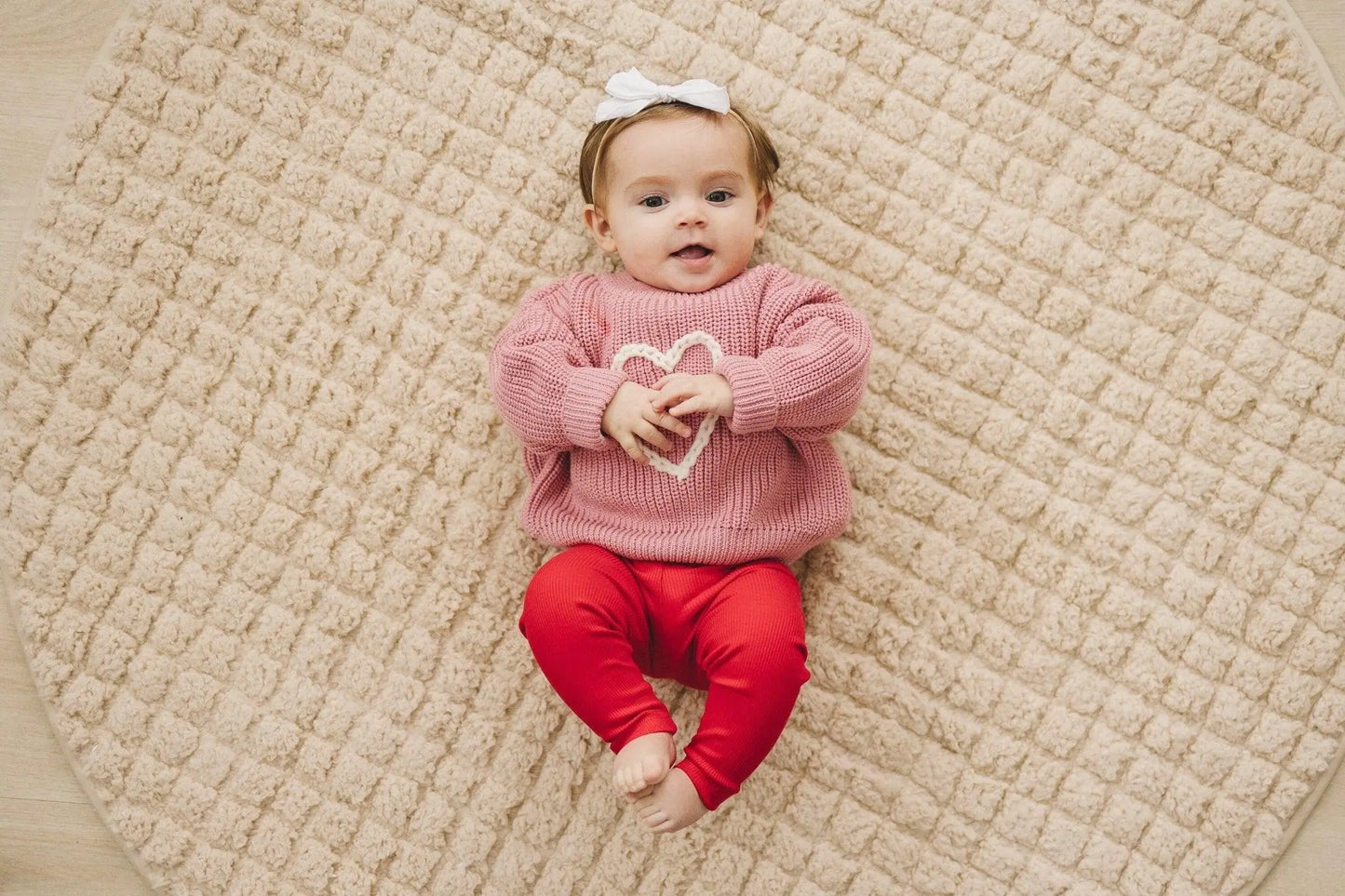 Pink Heart Hand Embroidered Sweater Little Joy Co. Everetts Place: Online Boutique