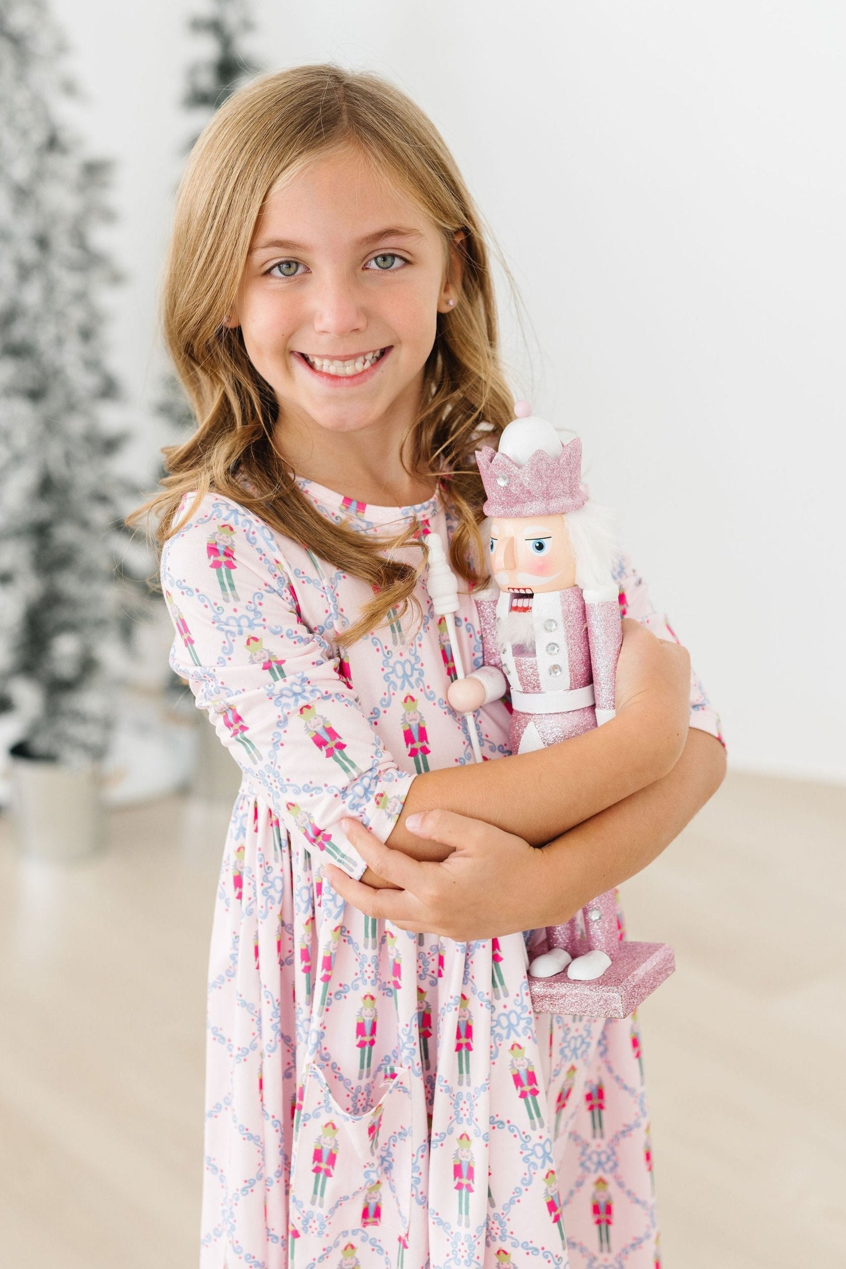 Pink Nutcracker Three Quarter Sleeve Pocket Twirl Dress Mila & Rose ® Everetts Place: Online Boutique