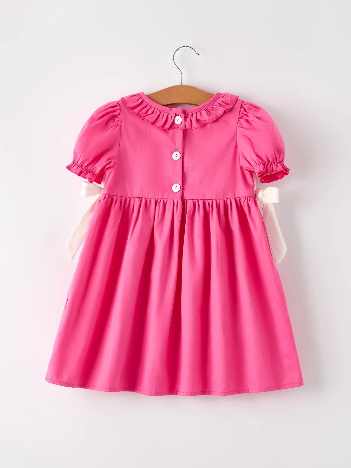 Pink Smocked Church Christ Bishop Christening Bow Girl Dress Rylee Faith Designs Everetts Place: Online Boutique