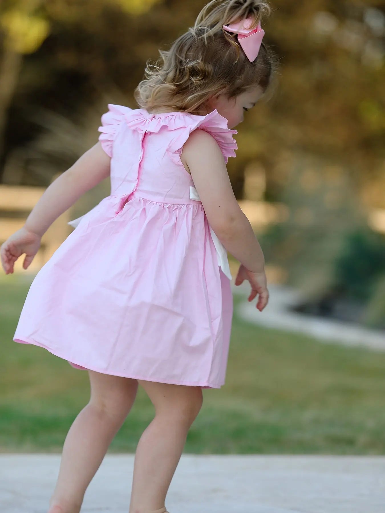 Pink Smocked Church Christ Bishop Christening Dress Rylee Faith Designs Everetts Place: Online Boutique