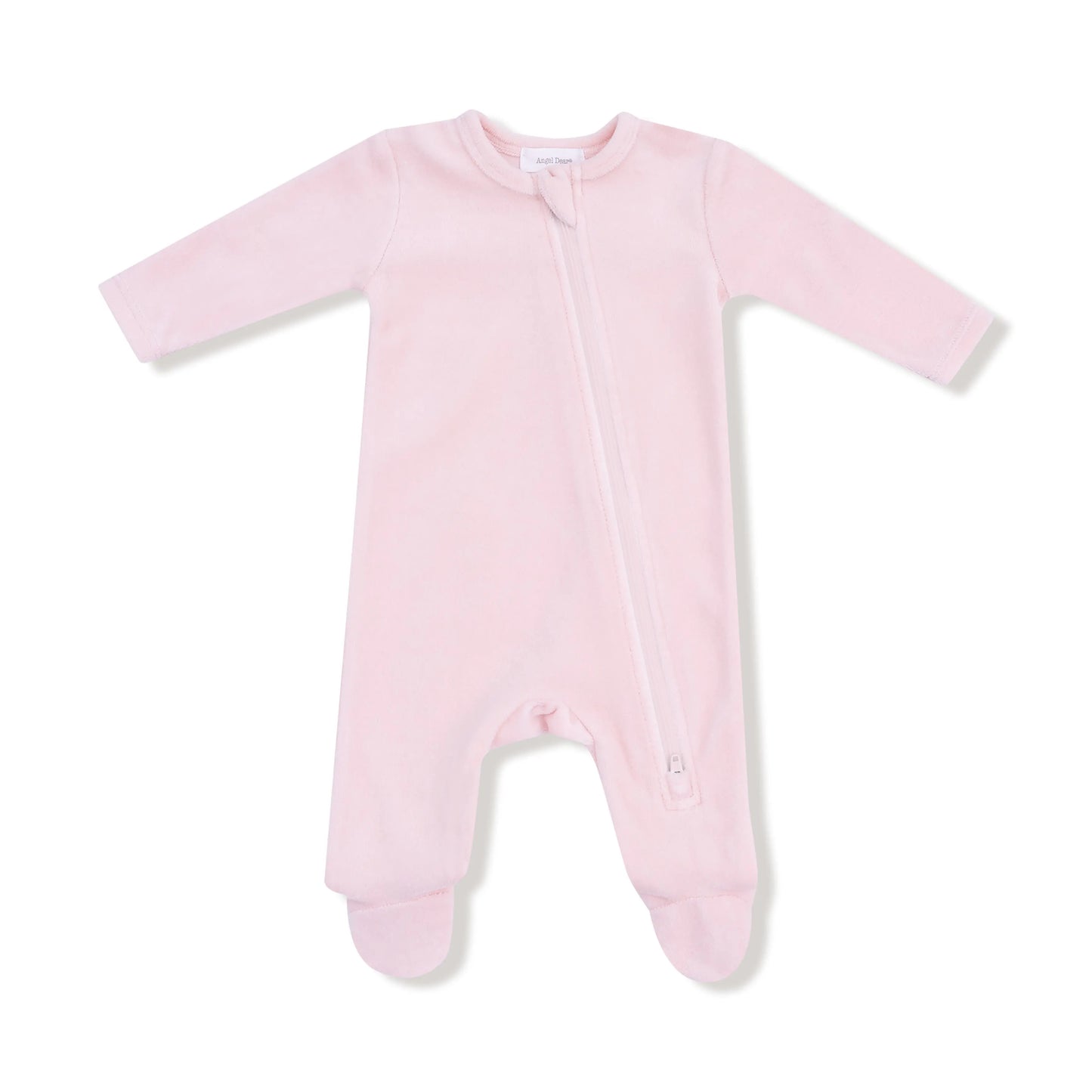 Pink Velour Footie For Babies Cozy Soft Plush Sleepwear Angel Dear Everetts Place: Online Boutique
