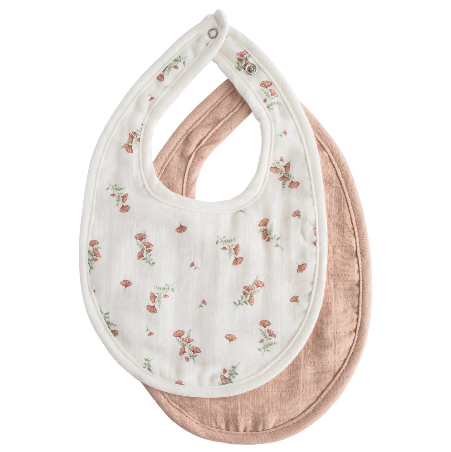 Muslin Bibs for Babies with Dual Snap Closure - Soft and Absorbent Multi-Layered Design Mushie