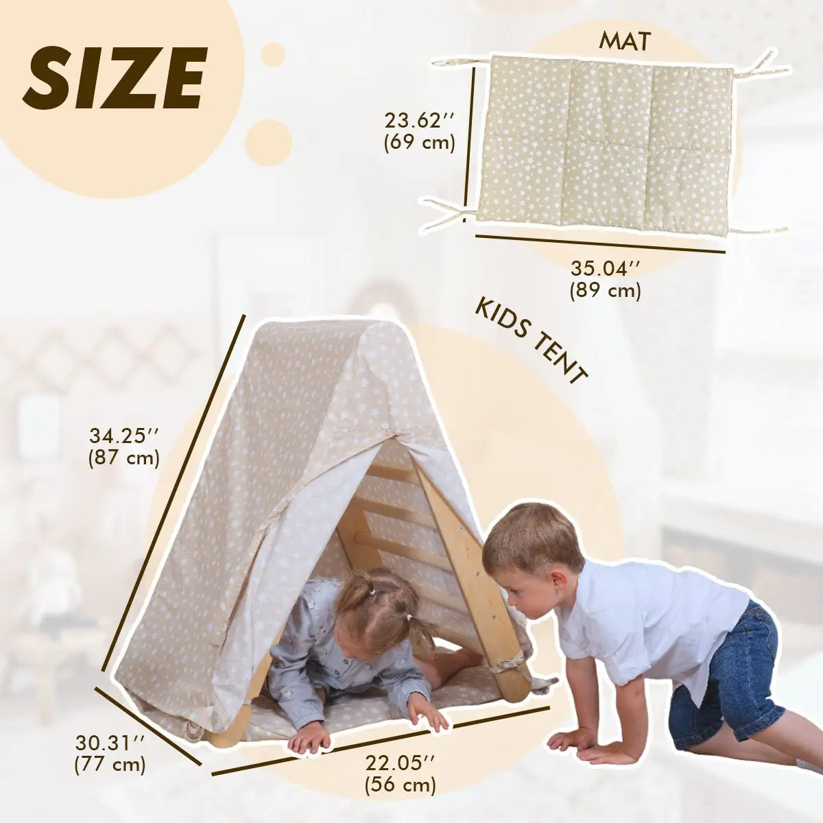 Play Tent Cover with Mat for Climbing Triangle Ladder Cozy Teepee Setup Goodevas Everetts Place: Online Boutique