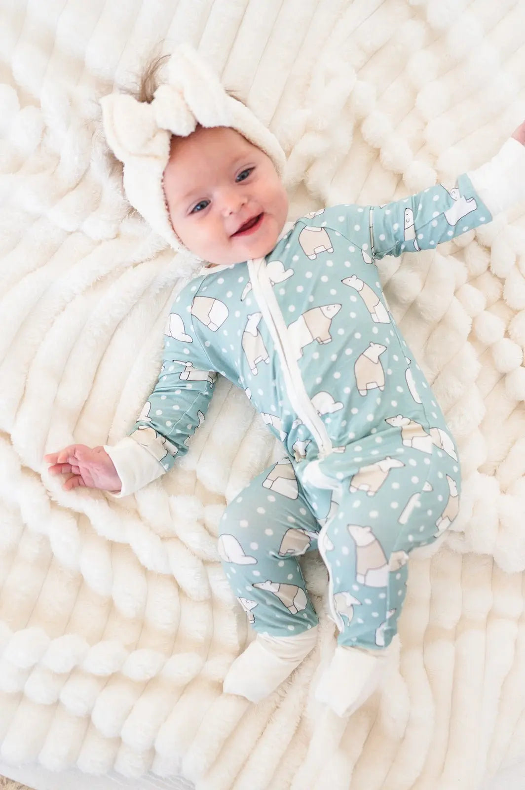 Polar Bears Convertible Zip Footies For Babies Dreamlet Dreamlet Everetts Place: Online Boutique