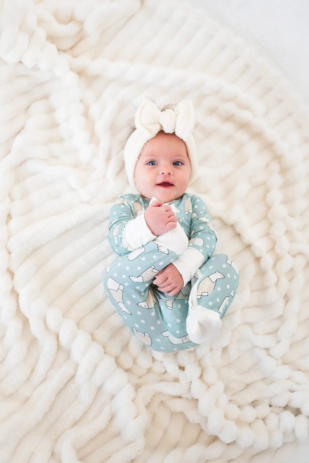 Polar Bears Convertible Zip Footies For Babies Dreamlet Dreamlet Everetts Place: Online Boutique